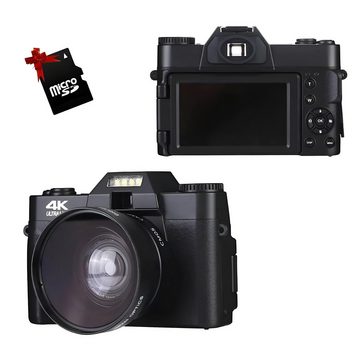 HIYORI Digital Kamera 4K UHD Autofokus-Kamera mit 64GB Speicherkarte Kompaktkamera (Kompaktkamera 48MP Digitalkamera)