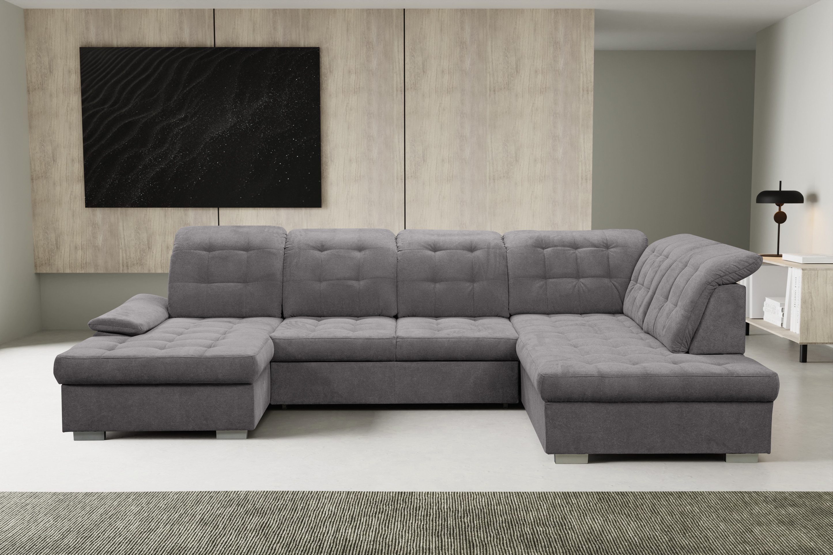 WERK2 Wohnlandschaft Kordula-New Multifunktion Couch, Breite 332cm, U-Form, günstig online kaufen