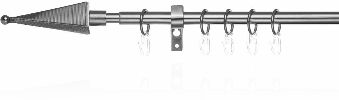 ausziehbar cm, mit Ringen Einläufige Vorhangstange LICHTBLICK Ø 240 - 16 Metall, Pyramide, ORIGINAL, 1-läufig, 16 Gardinen 130 Stores. mm, Gardinenstange und mm, für Gardinenstange ausziehbar,