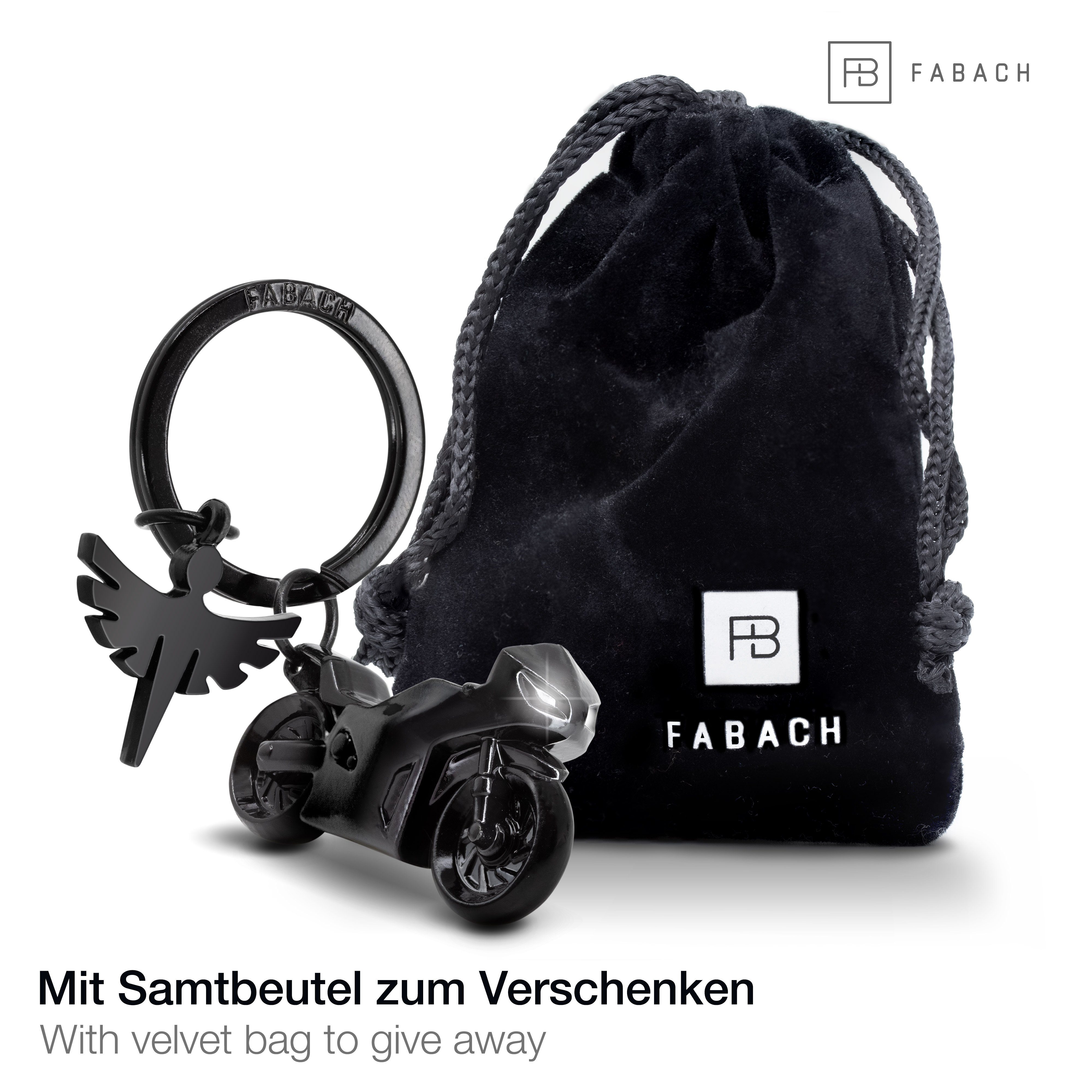 - Motorradfahrer Schwarz FABACH Schutzengel für Schlüsselanhänger Motorrad Schlüsselanhänger