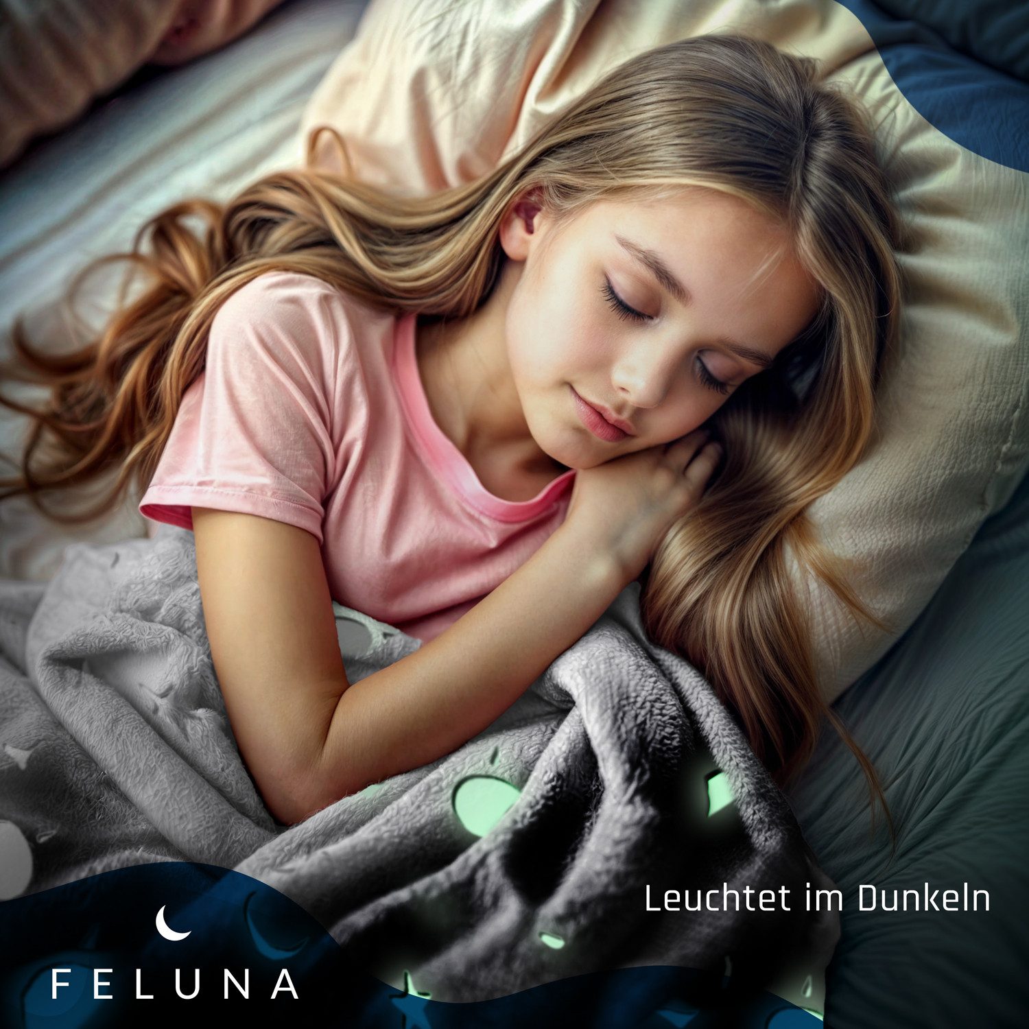 Wohndecke Kuscheldecke mit leuchtenden Sternen, Feluna, günstig online kaufen