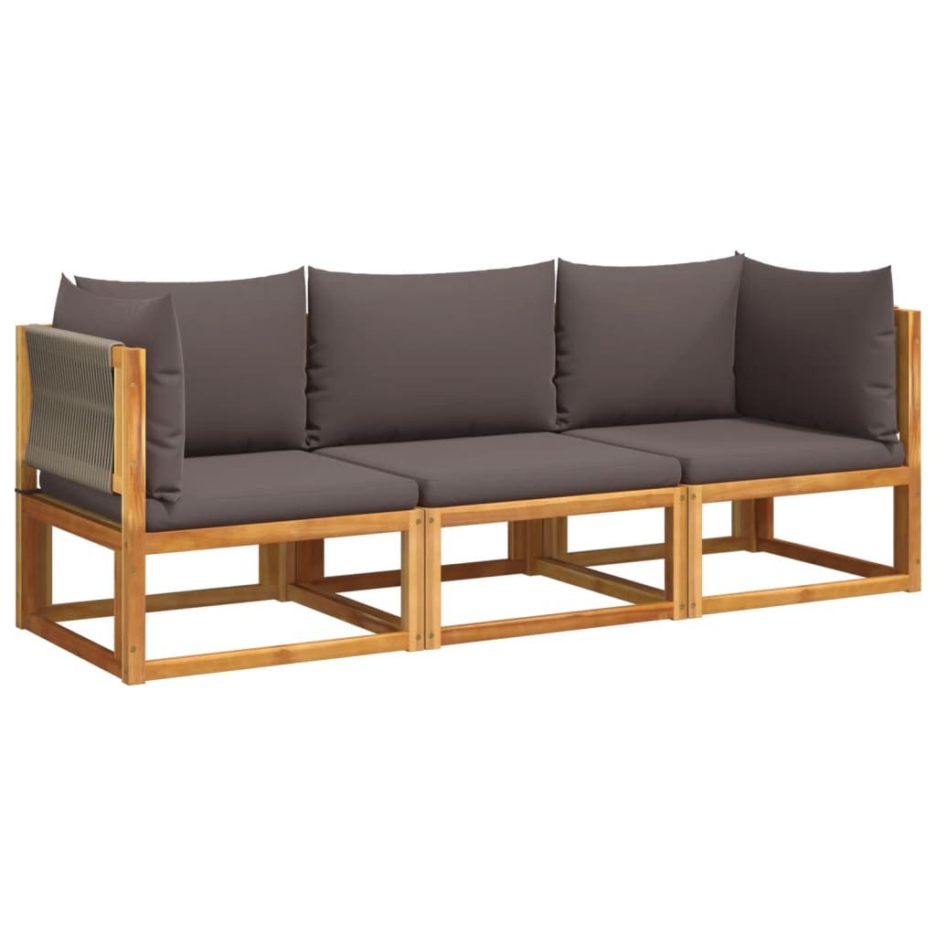 vidaXL Loungesofa 3-tlg. Garten-Sofagarnitur mit Kissen günstig online kaufen