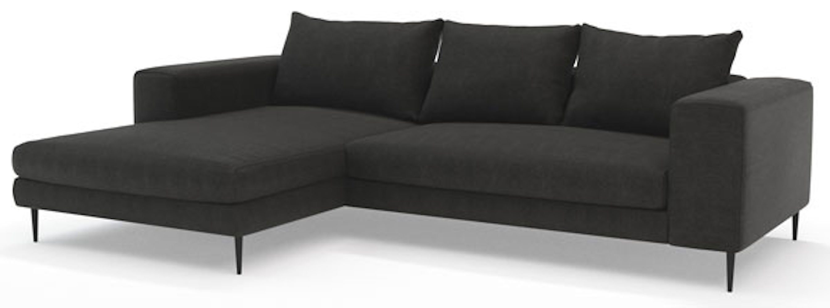 Feldmann-Wohnen Ecksofa Austin, 295x170x83cm graphit Recamiere links mit Schlaffunktion