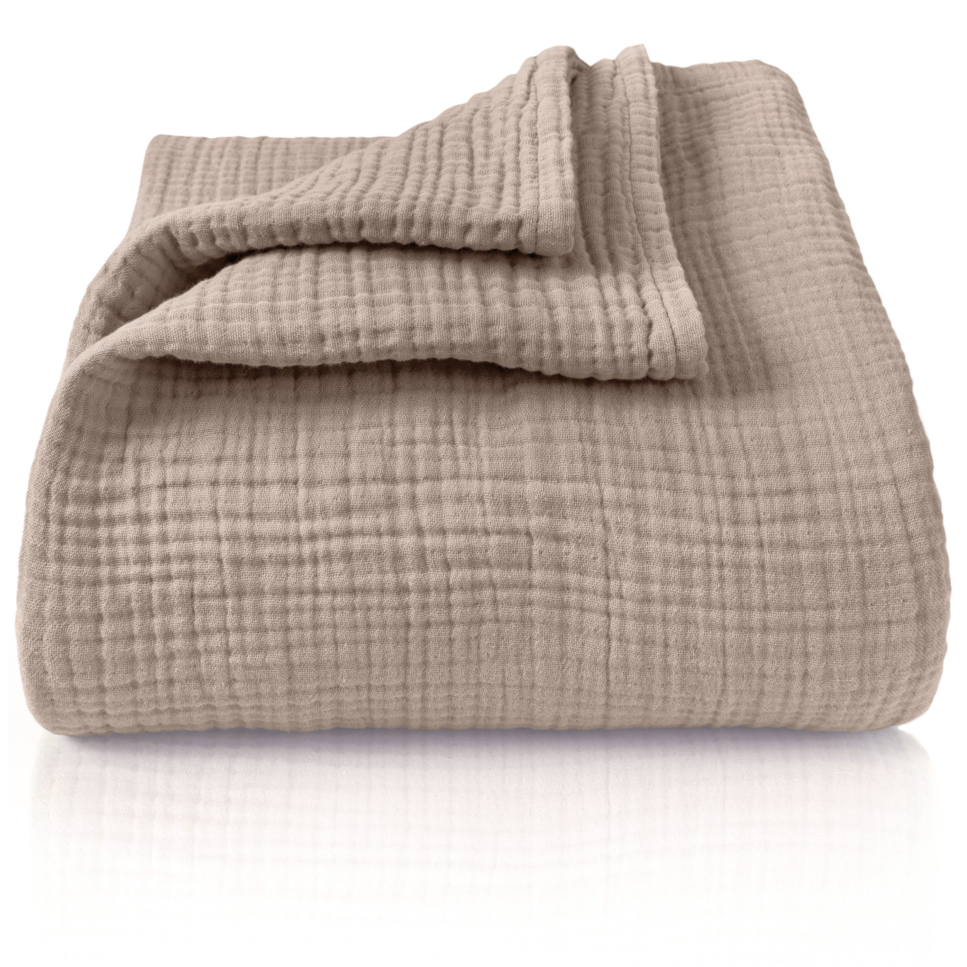 Laynenburg Tagesdecke Musselin aus 100% Baumwolle – Baumwolldecke, Kuscheldecke, Wohndecke als Sommerdecke, Bett-Überwurf, Couch-Überwurf, Sofa-Decke