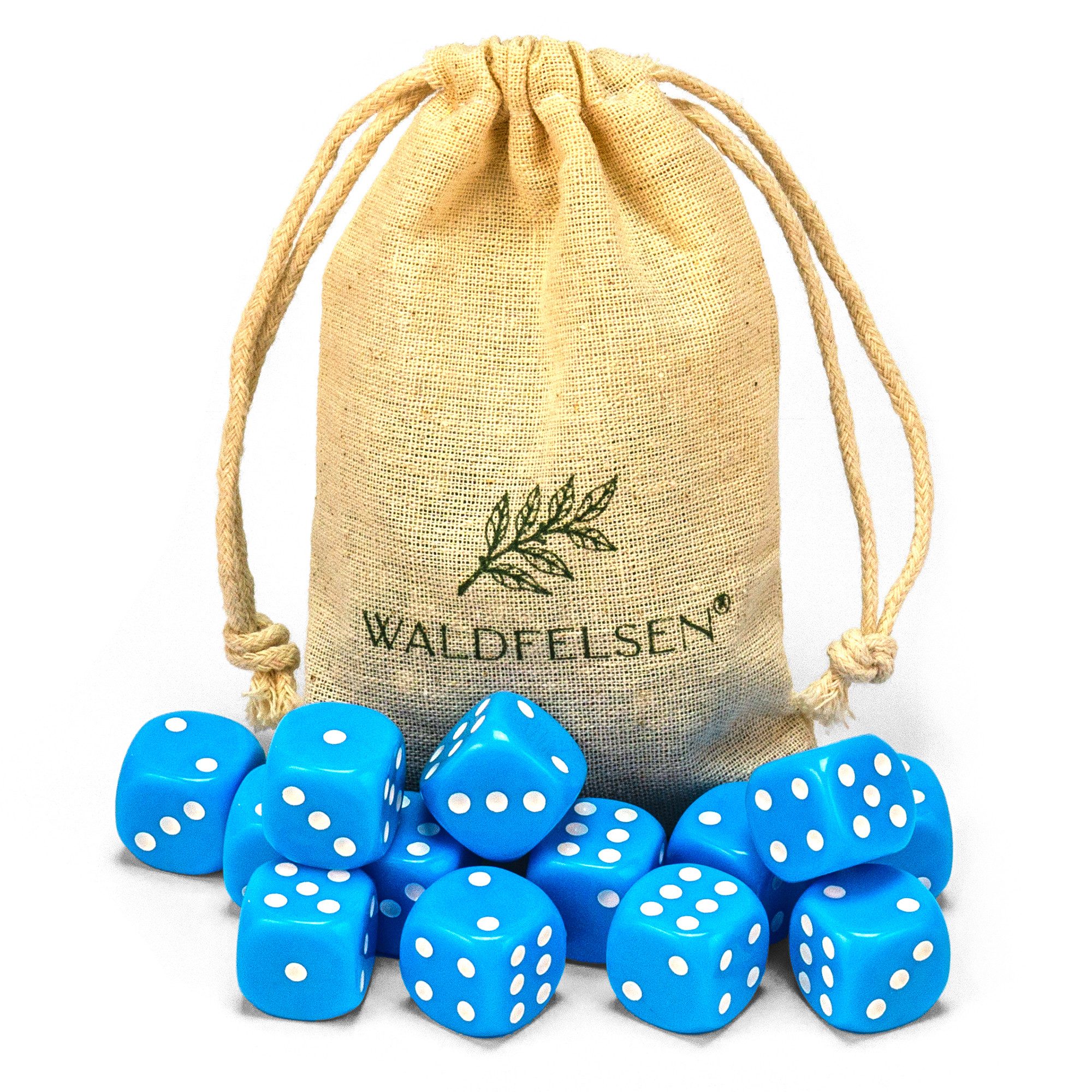 Waldfelsen Spiel – 2-50 Stk Standard Spielwürfel 16 mm Acrylwürfel Würfel bunt, Spielmaterial, Verschiedene Farben von Waldfelsen