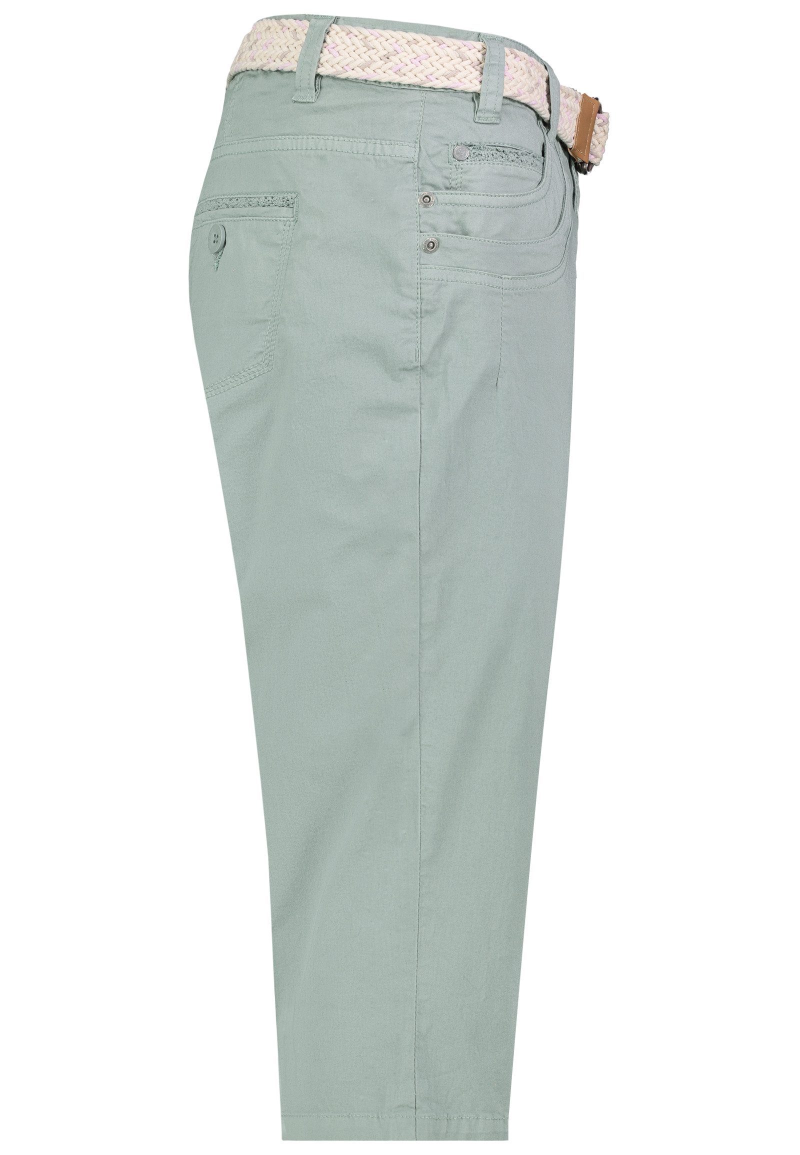 SUBLEVEL Caprihose Flexible Stretchqualität Komfortabler für Damen (1-tlg) Baumwolle Normal Fit Einfarbig atmungsaktiv Reißverschluss – Bild 4 von 5
