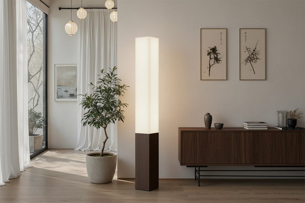 riess-ambiente Stehlampe PARIS CLASSIC 160cm weiß/dunkelbraun – Stoffschirm günstig online kaufen