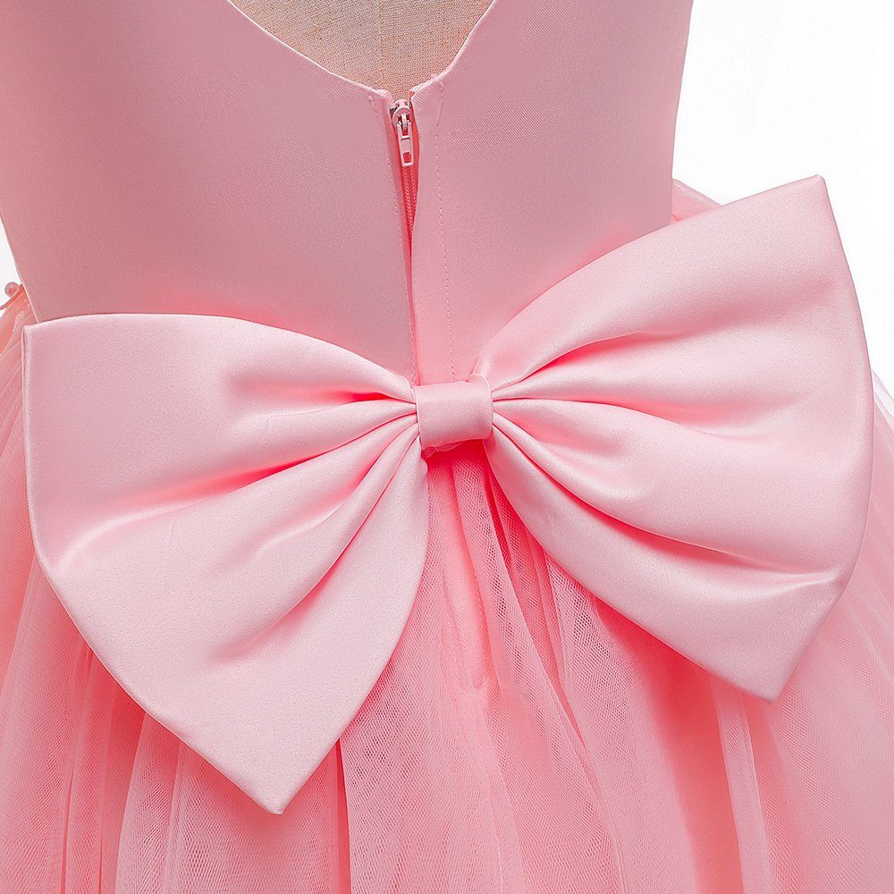 LAPA Abendkleid Blumenbesticktes Rosa Tüllkleid Mädchen, Ballkleid für