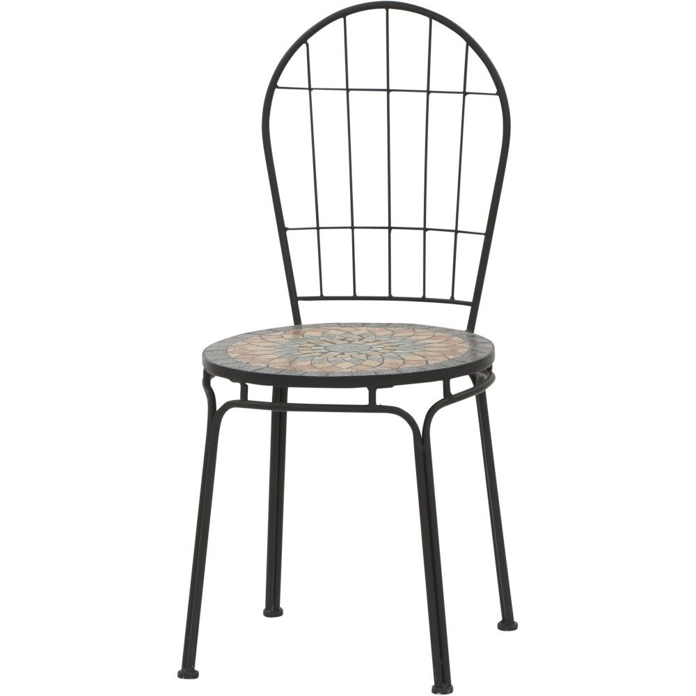 Gartentrends Stapelstuhl PRATO, in schwarz, schwarz Stahl - 49x93,5x43cm (BxHxT)