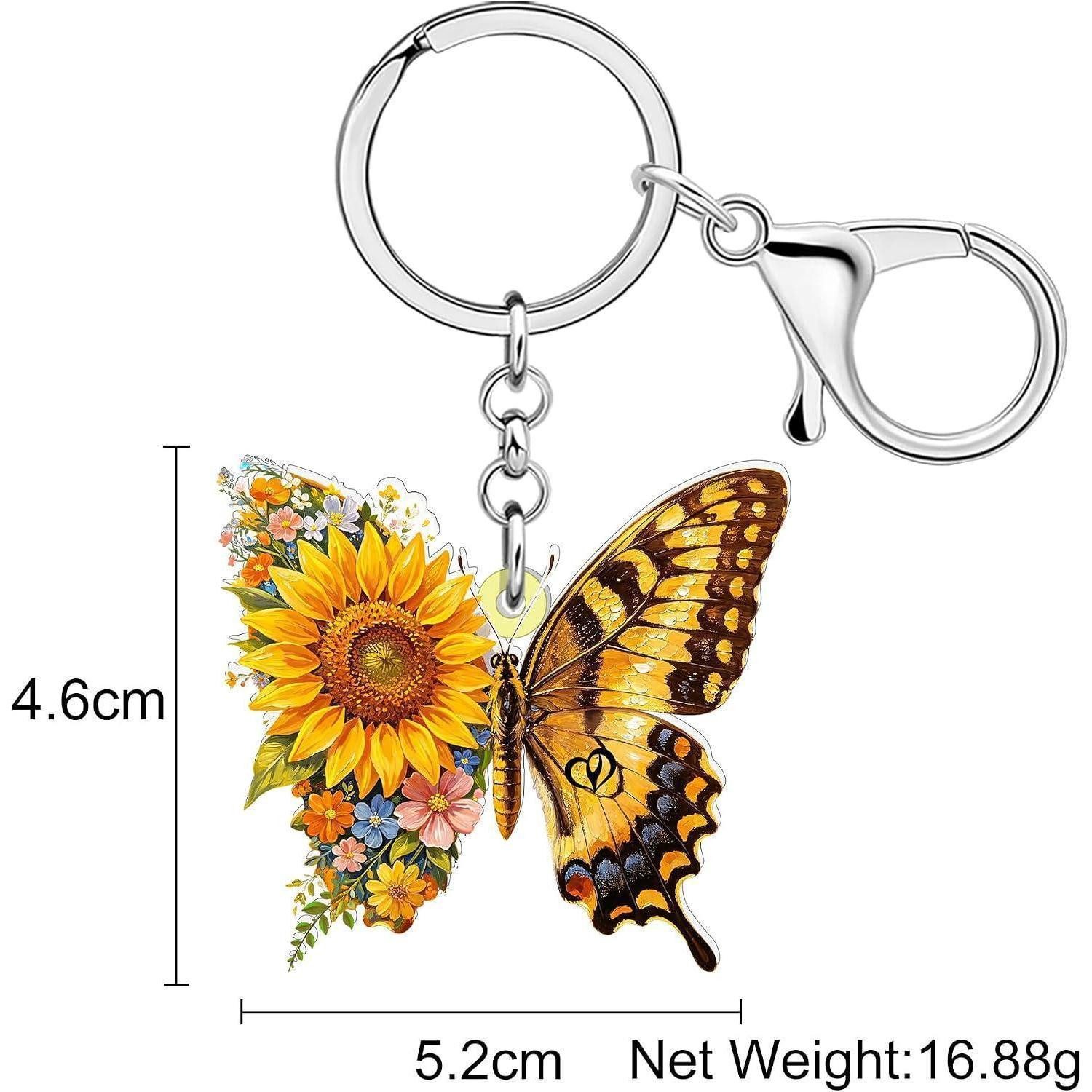 LuxusKollektion Schlüsselanhänger Schmetterling Schlüsselanhänger Sommer Gelb