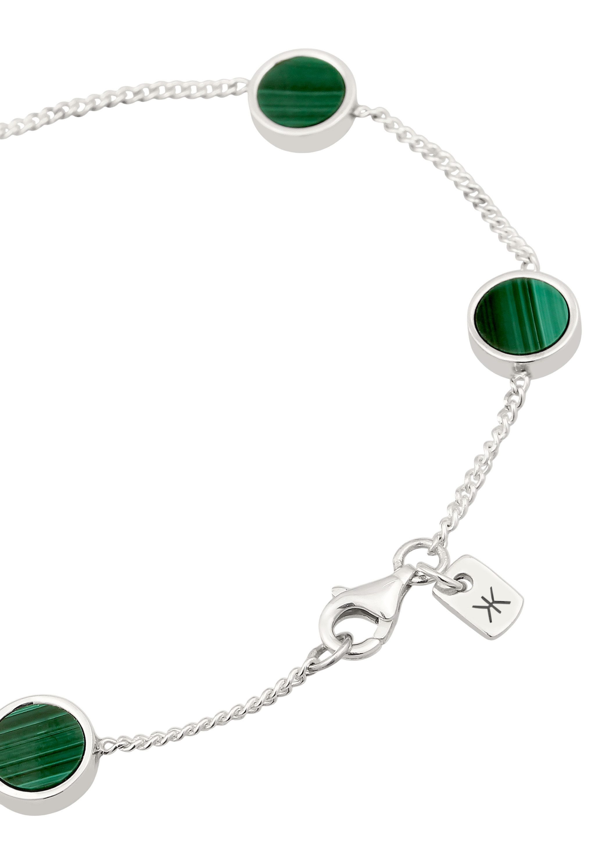 Kuzzoi Silberarmband Plättchen Malachit Grün 925 Sterling Silber