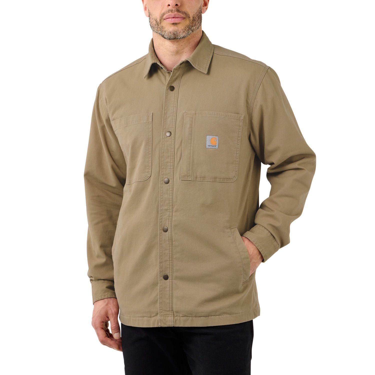 Outdoorhemd Carhartt Herren Langarmhemd Fleece Lined Snap Front