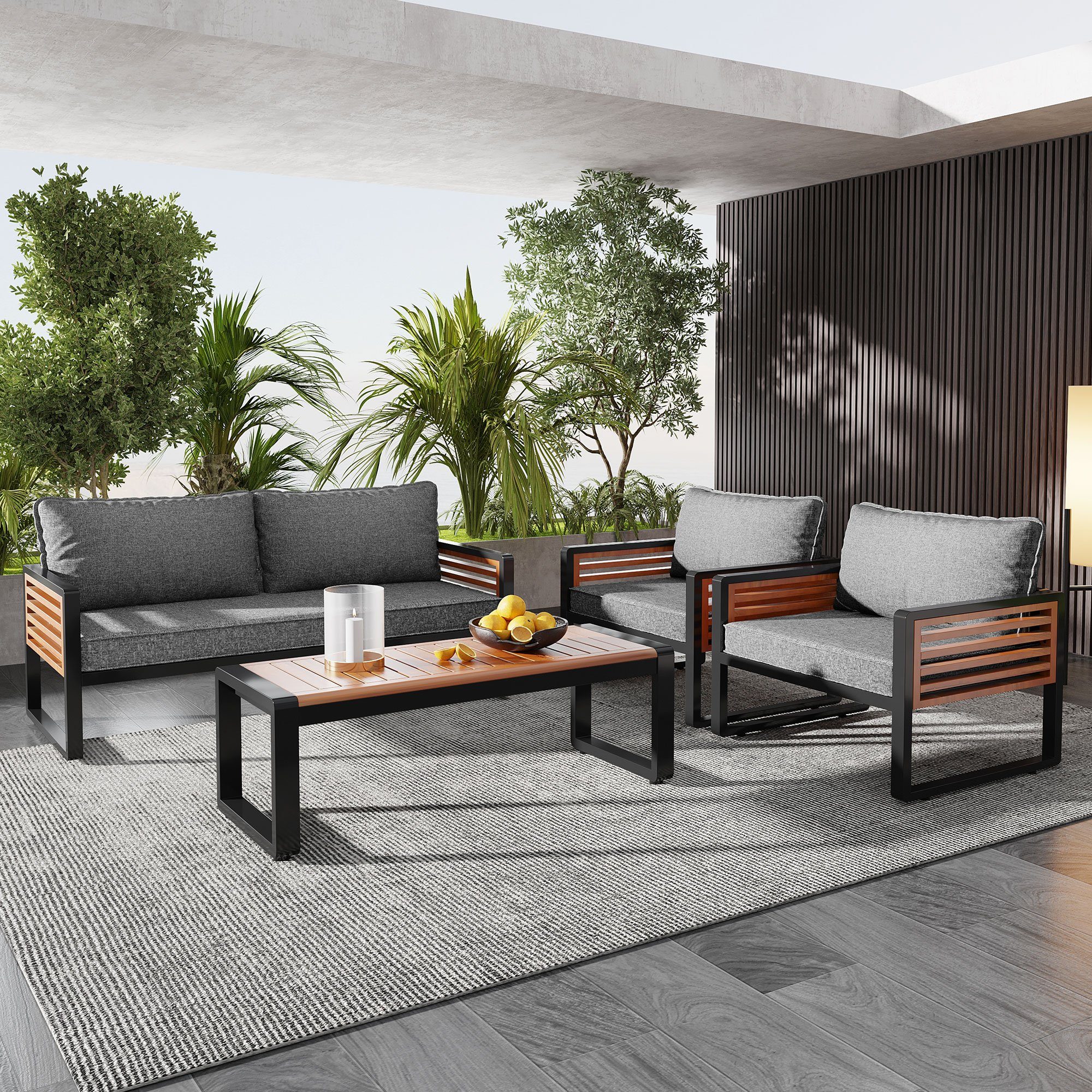 Flieks Gartenlounge-Set, Balkonset Gartenmöbel Set Bank günstig online kaufen