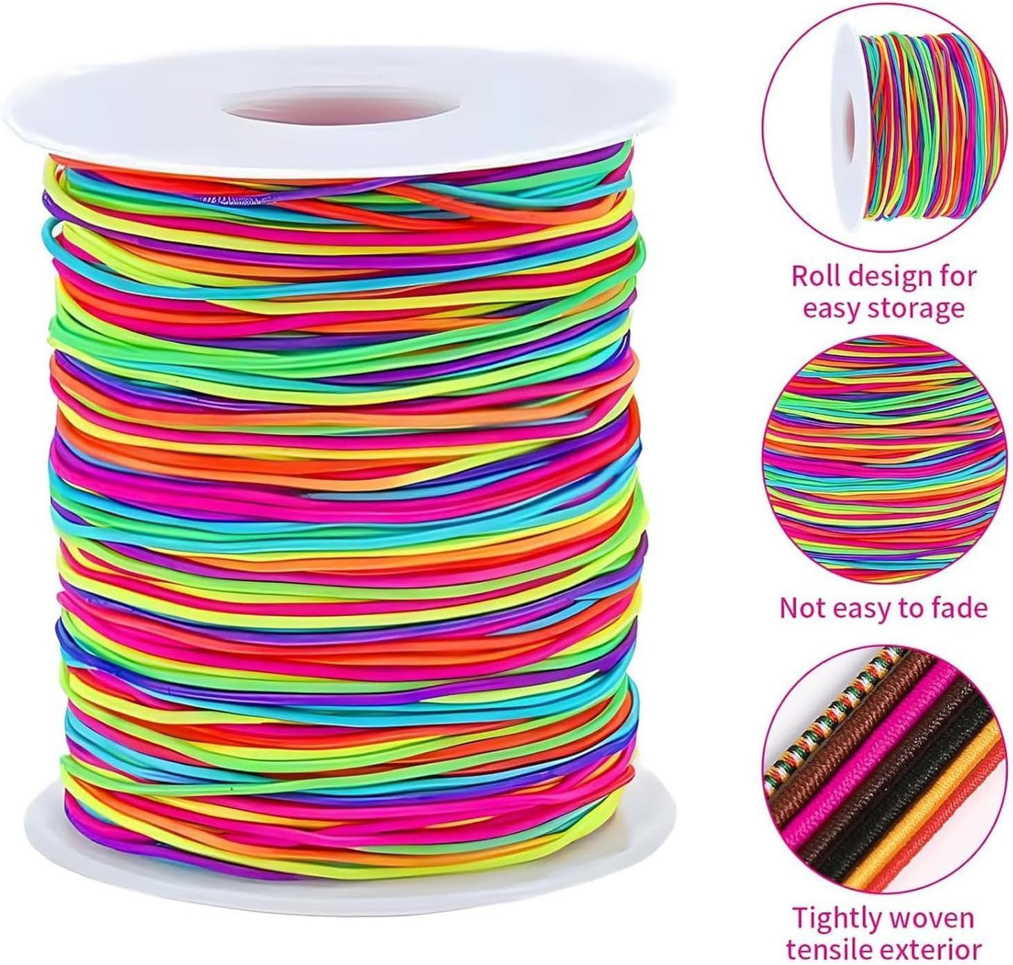 FELIXLEO Elastisches Faden Gummiband Für Armband Schmuck Halskette Basteln Overlockgarn, (4-St) – Bild 3 von 5