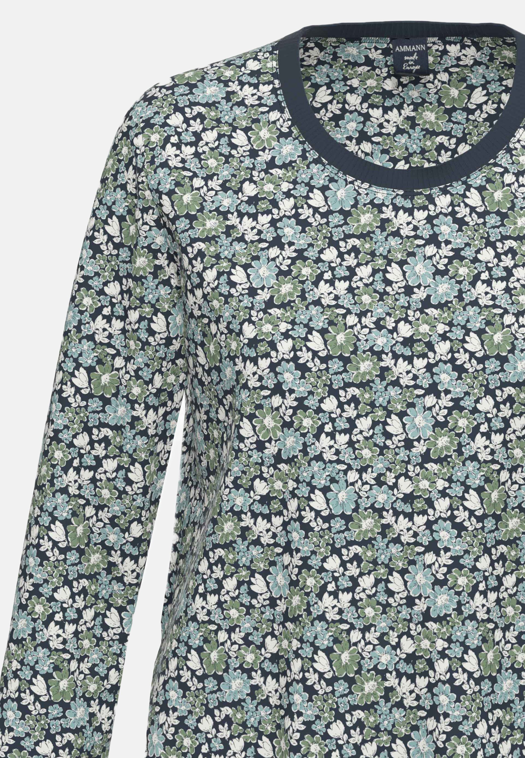 langem Ammann Schlafanzug-Oberteil Pyjamaoberteil Baumwolle Oberteil Schlafanzug Cotton mit Organic Arm - Match & - - Mix (1-tlg)