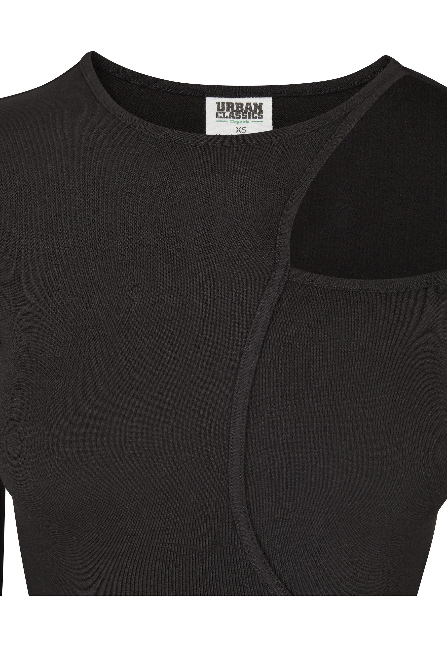 URBAN CLASSICS Kurzarmshirt Urban Classics Damen Ladies Organic Cut Out Longsleeve Body (1-tlg)