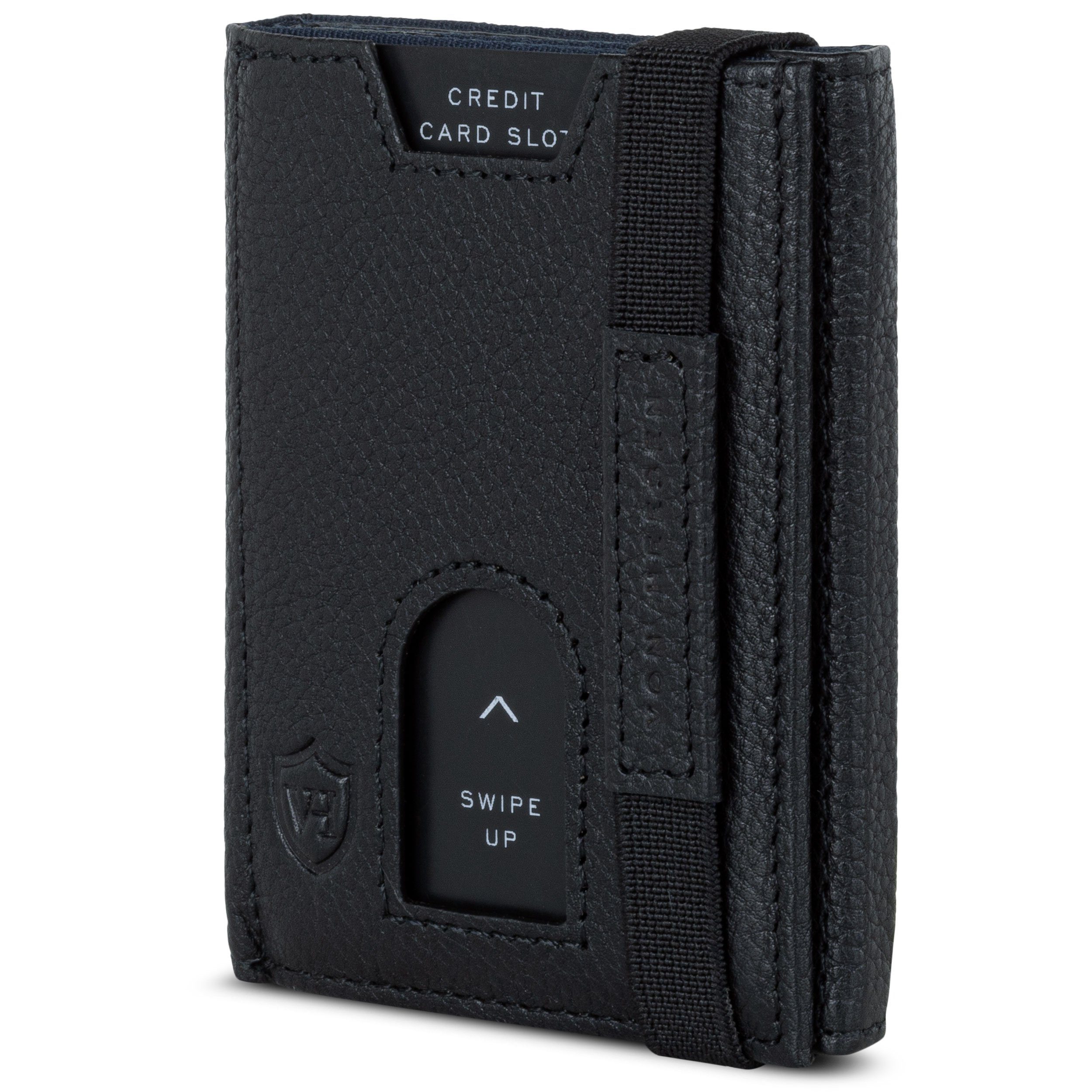 VON HEESEN Geldbörse Whizz Wallet mit RFID-Schutz und 6 Kartenfächer (Schwarz), Slim Wallet Geldbeutel Portemonnaie inkl. RFID-Schutz & Geschenkbox