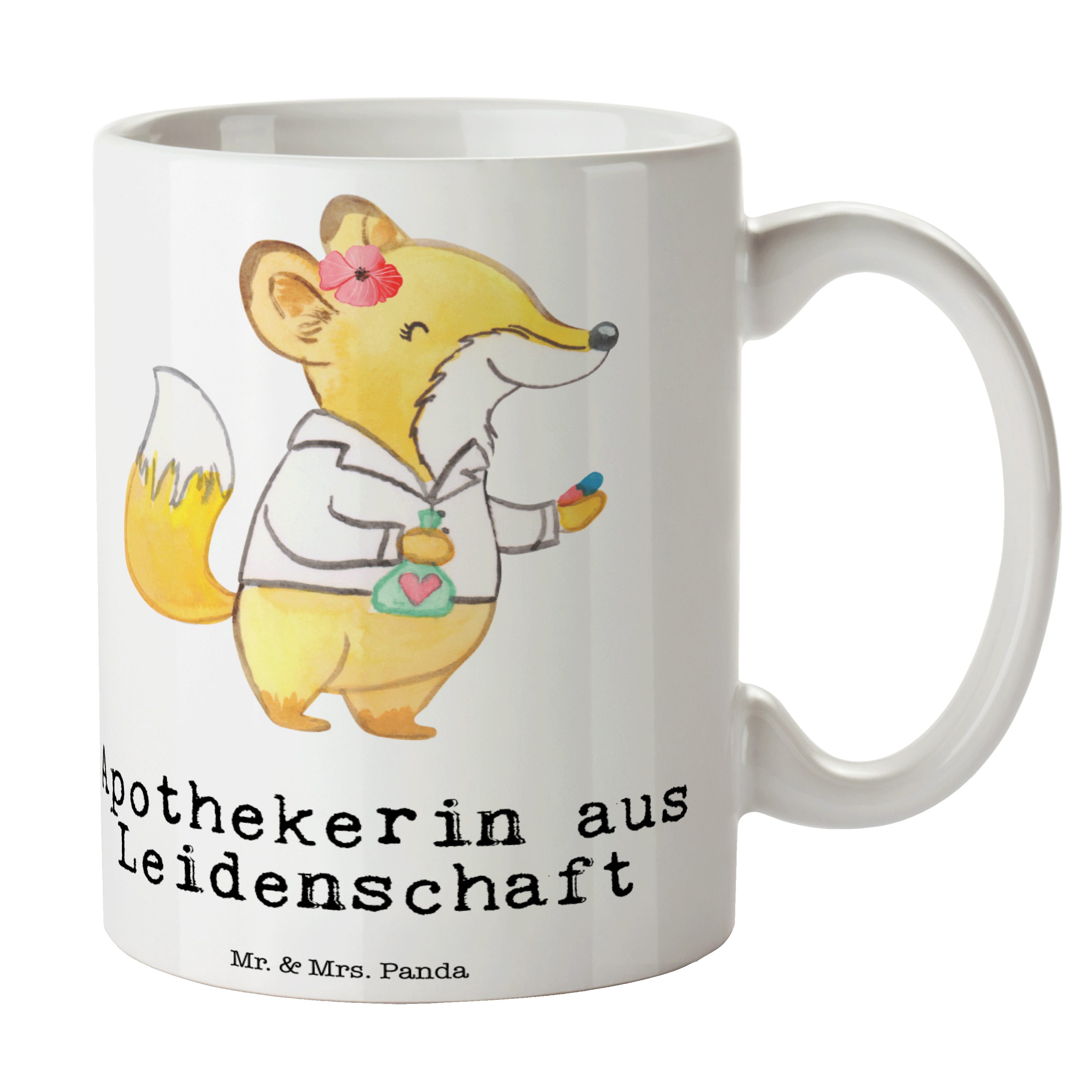 Geschenk, & Panda Kolle, Apothekerin Tasse Mr. - Leidenschaft Weiß aus Porzellantasse, Mrs. - Keramik