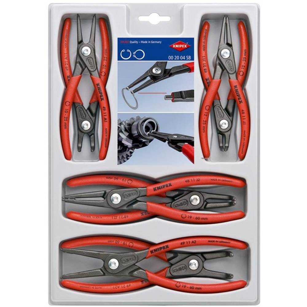 Knipex Sicherungsringzange Innen-/Außen-Präzisions-Sicherungsringzangen-Set 8tlg 00 20 04 SB