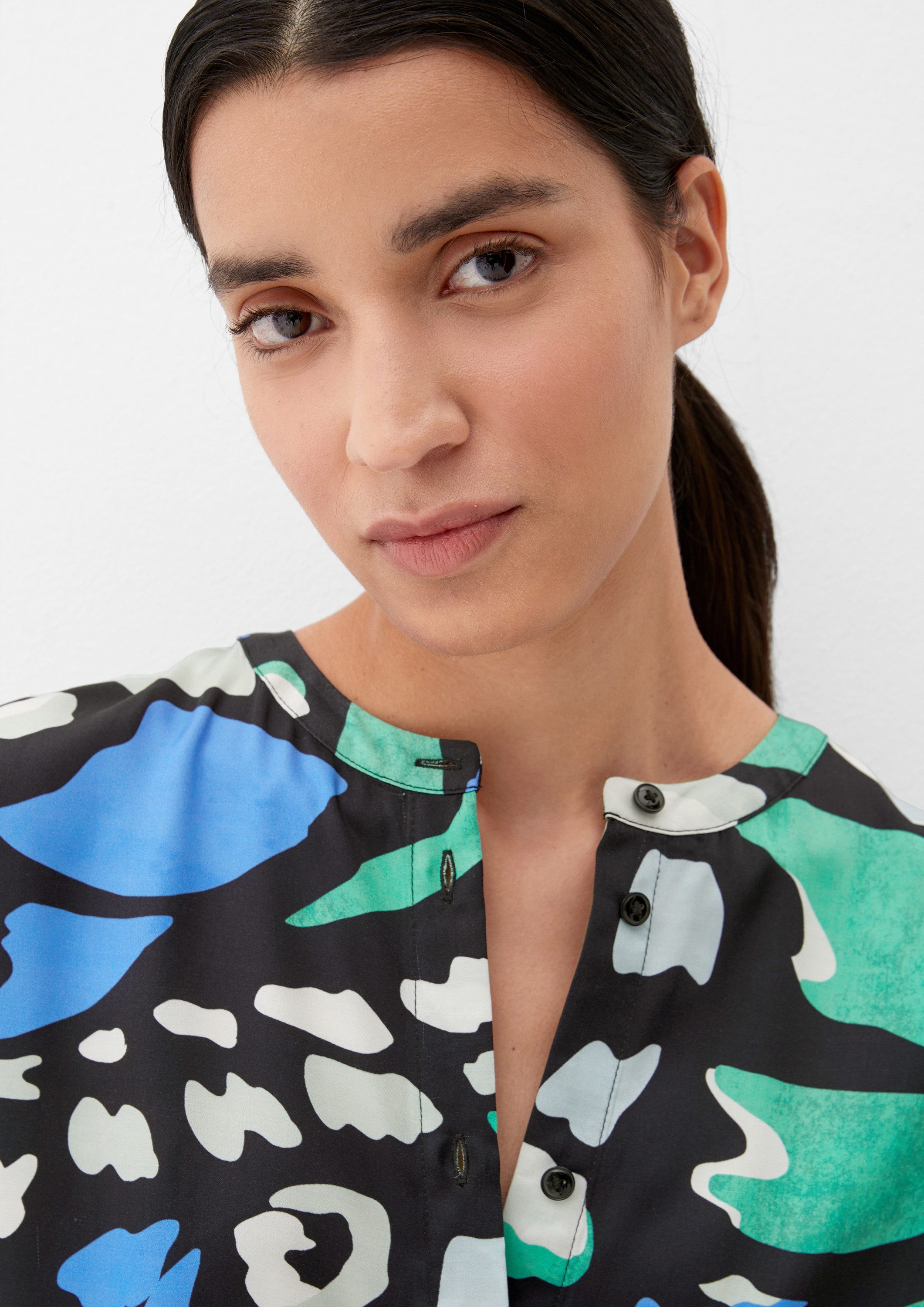 s.Oliver Blusentop Bluse Satinbluse mit Allover-Muster