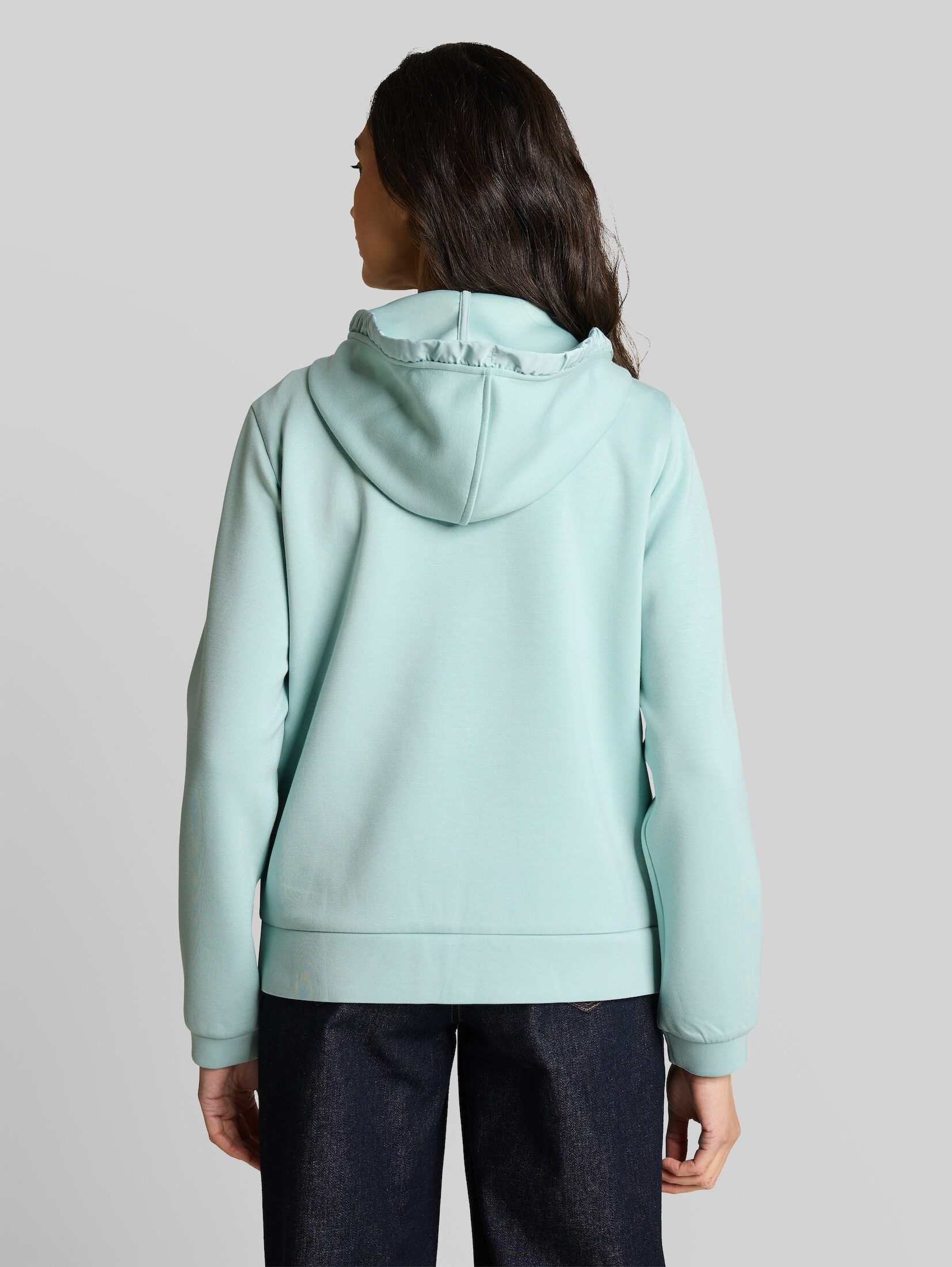 TOM TAILOR Sweatjacke Strick & Sweatshirts Hoodie Sweatjacke aus Scuba