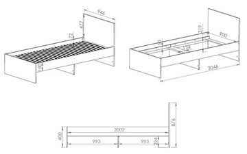 Feldmann-Wohnen Bett Elmo, Liegefläche: 90 x 200cm