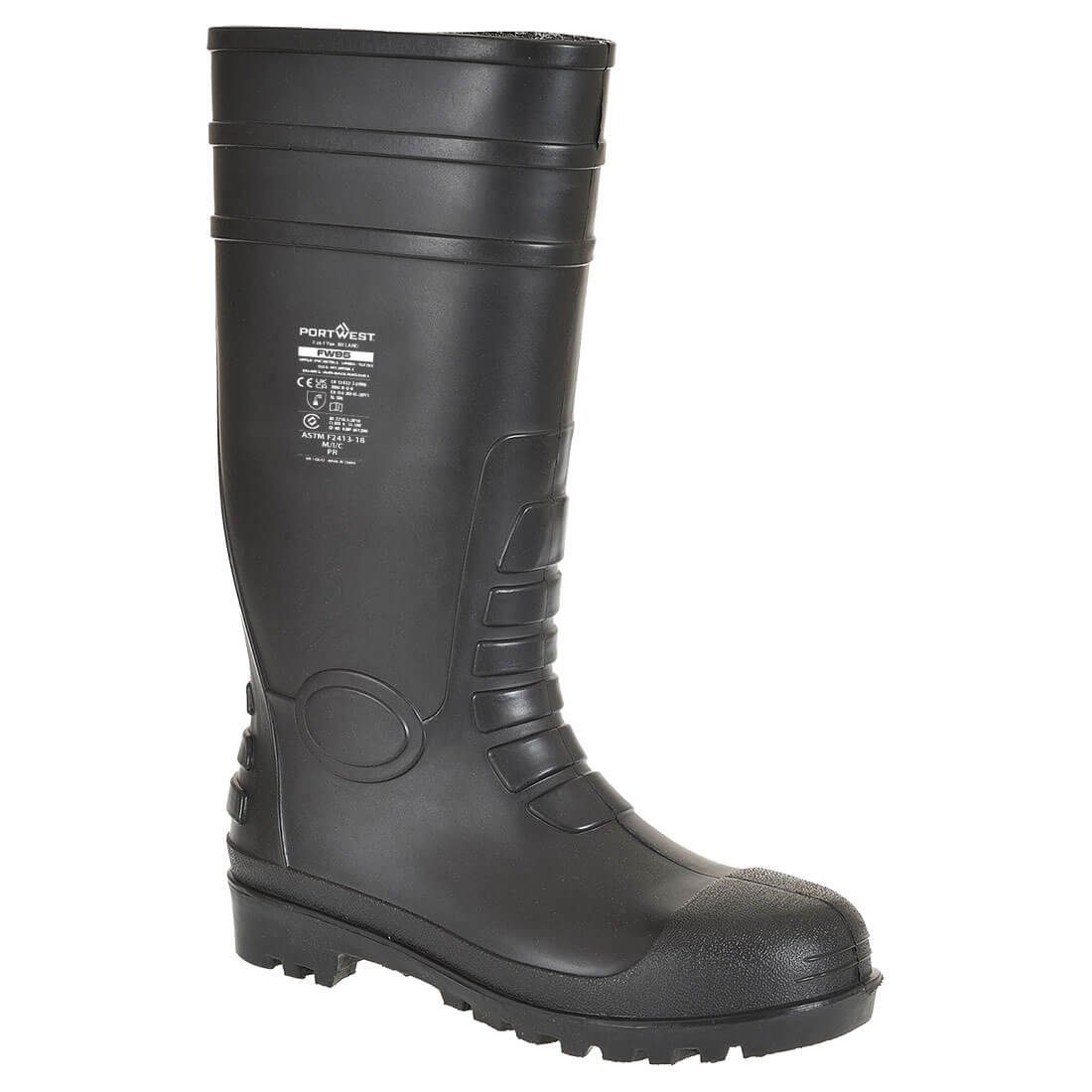 grün, Zehenschutz, Durchtrittsicher S5, - schwarz, FW95 Portwest Rutschfest, Total-Sicherheitsgummistiefel Gummistiefel weiß