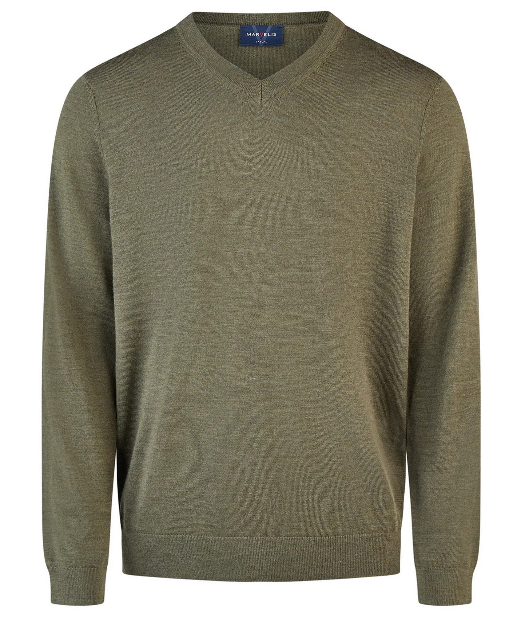 MARVELIS Langarmhemd Pullover - V Ausschnitt modern FitHaifisch