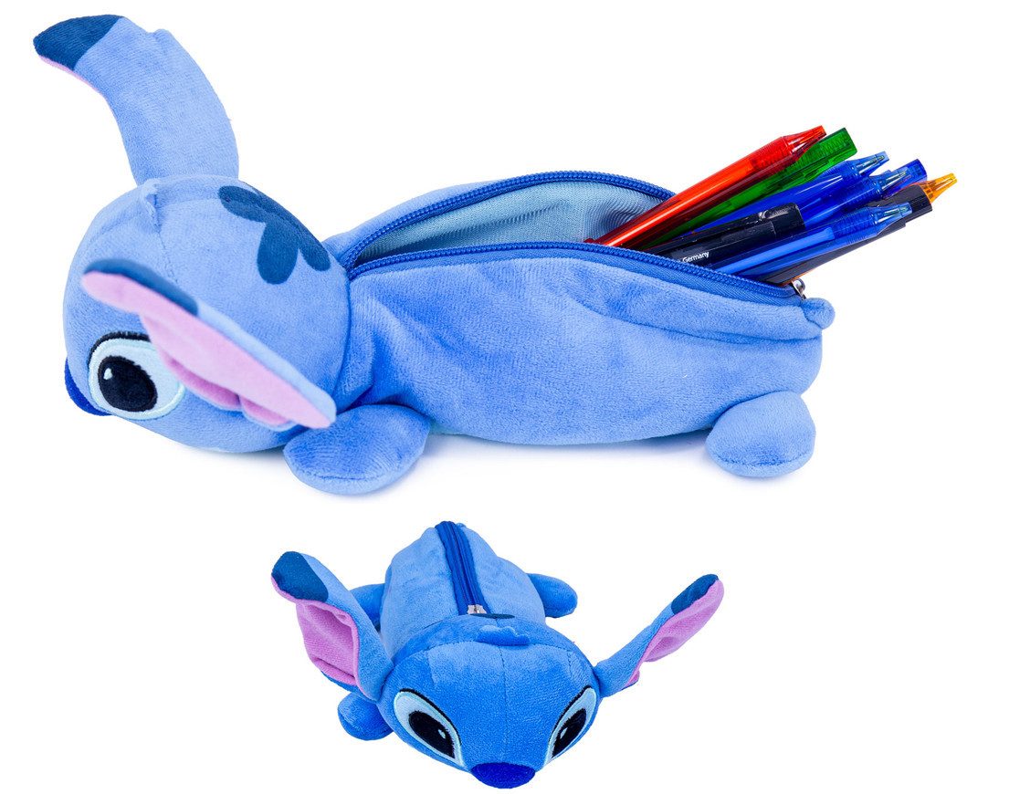 Disney Federmäppchen Lilo&Stitch Plüsch Etui Schlampermäppchen Make-up Tasche 25, (Set, 1-tlg., Geschenk-Set), Kulturbeutel Tasche für Mädchen Geschenk Idee Schminktasche Plüsch