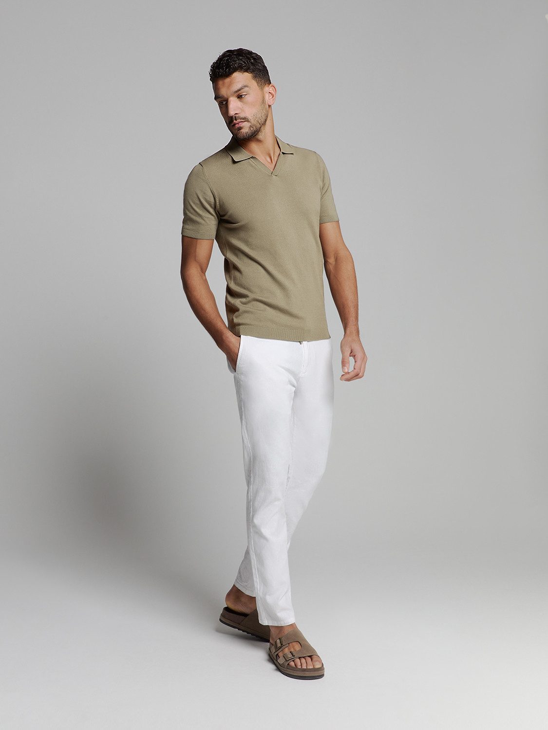 NO EXCESS Poloshirt Pullover Short Sleeve Polo V Solid