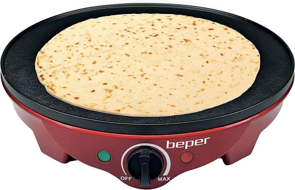 Beper Crêpesmaker BT.700Y Crepes Maker für Crêpes, Pfannkuchen und Piadinas elektrisch, 1300 W, Ø 30.00 cm