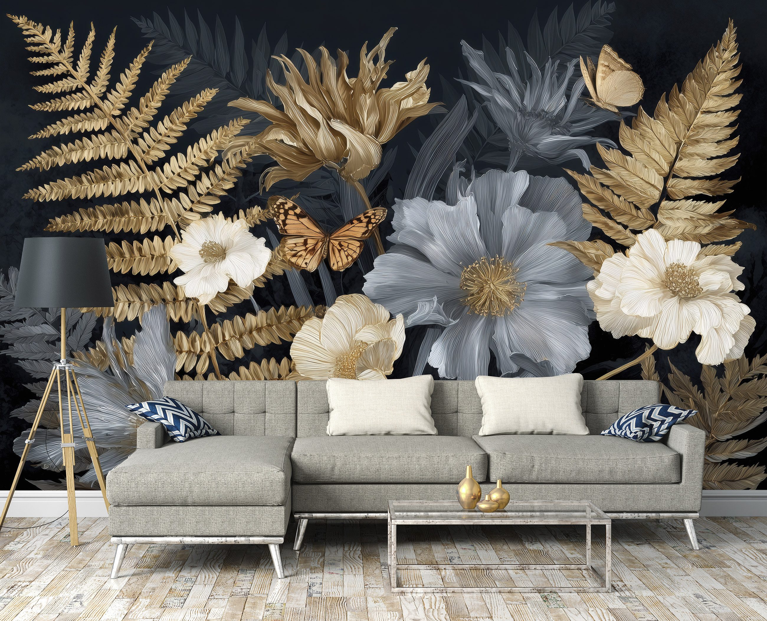 Wallarena Fototapete Blumen Schmetterling Vlies Tapete günstig online kaufen