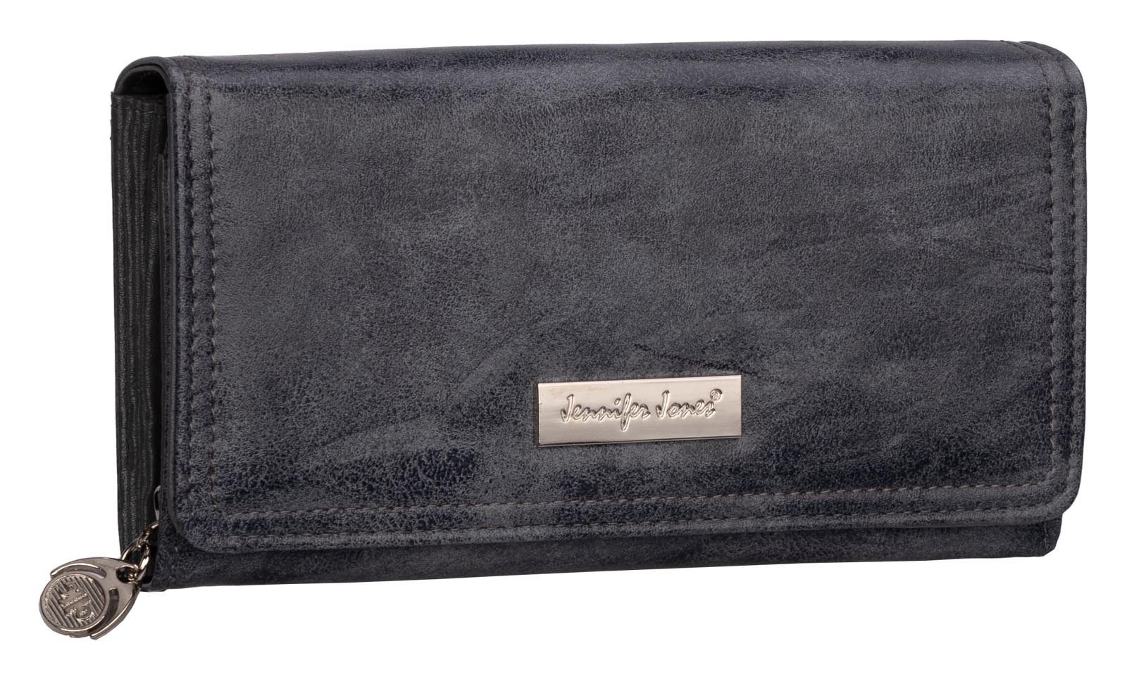 Jennifer Jones Geldbörse JENNIFER JONES Damen Geldbörse Portemonnaie Grau, günstig online kaufen