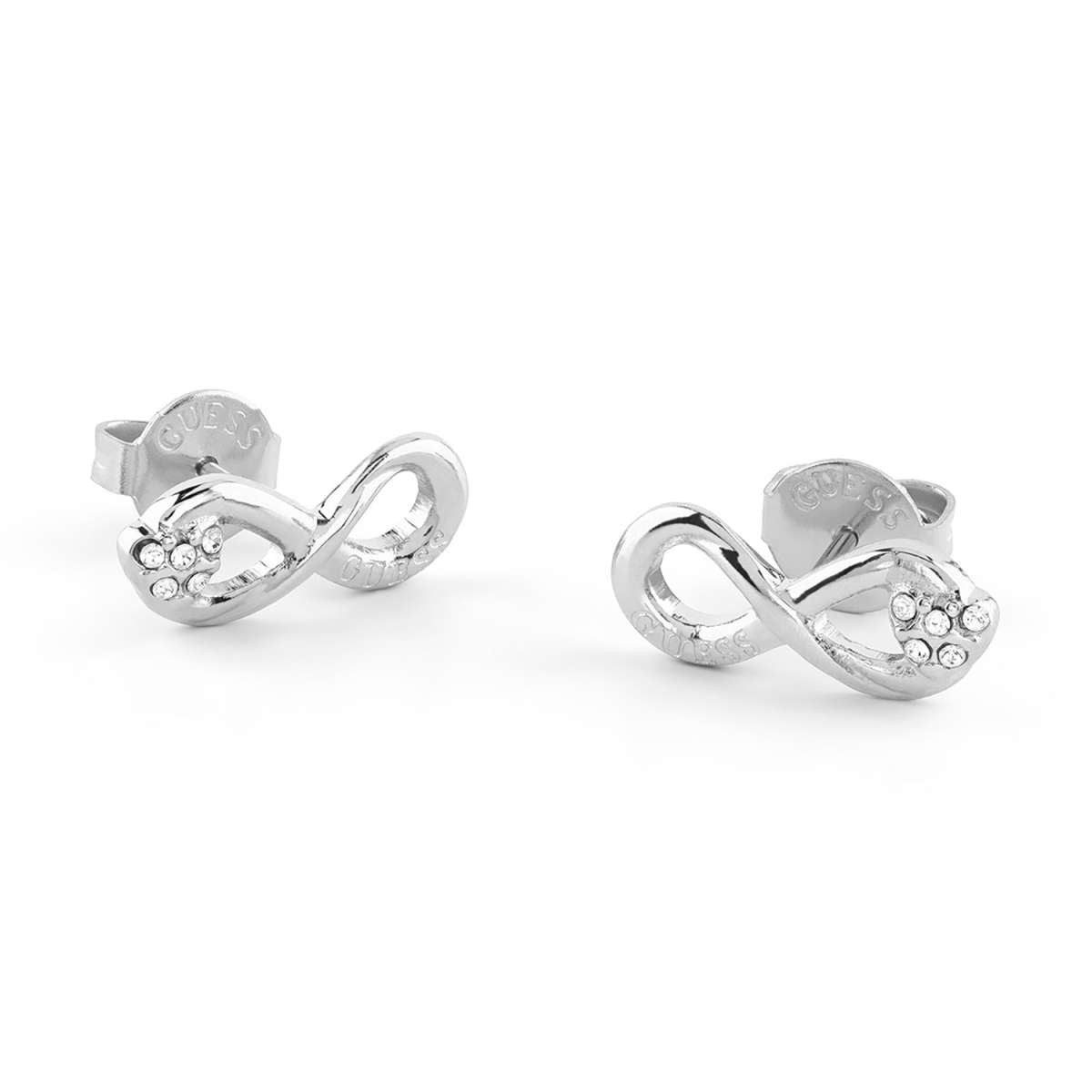 Guess Paar Ohrstecker JUBE06049JWRHT/U, für Damen Unendlichkeit Silberfarben