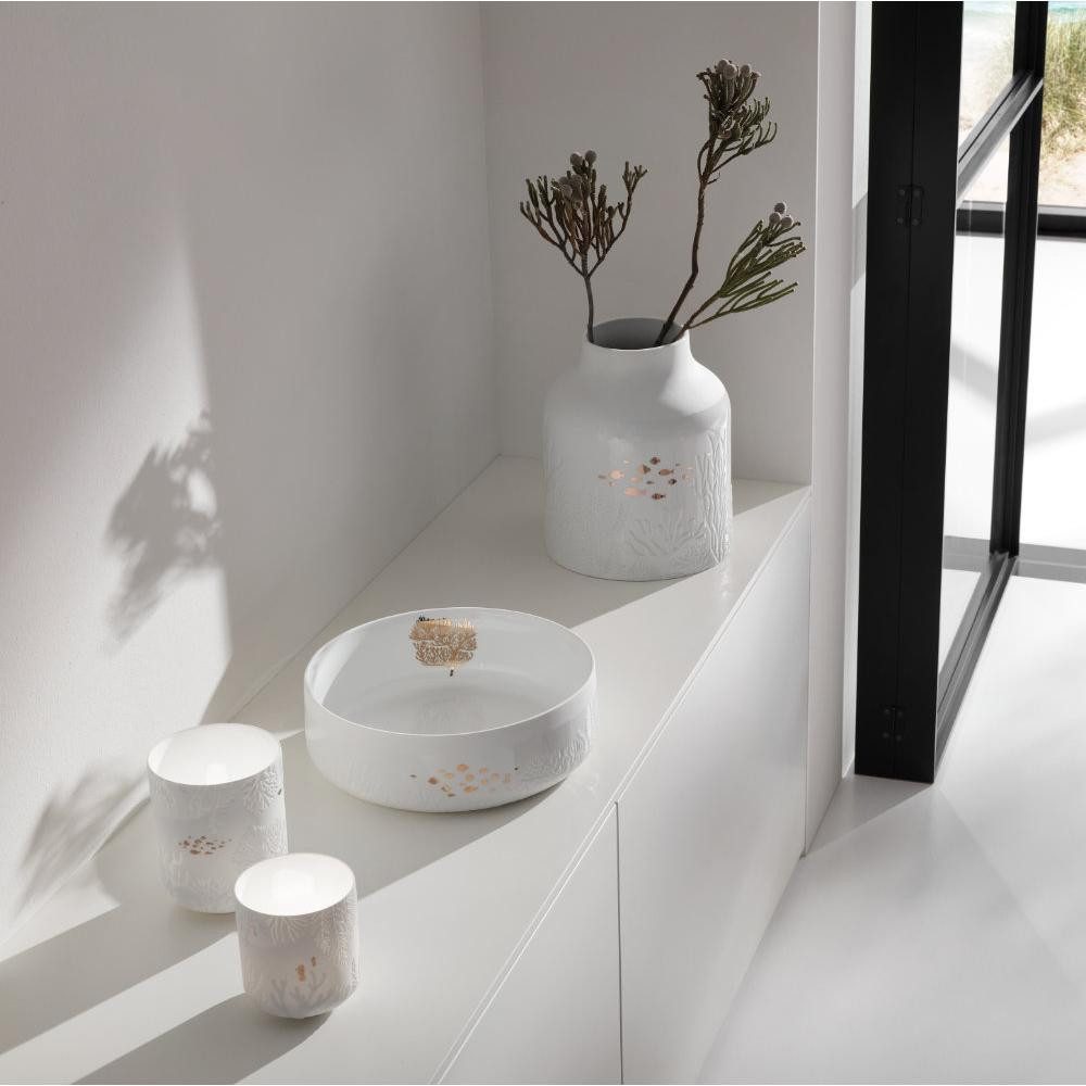 Räder Kerzenhalter Design Windlicht Unterwasserwelt Fische Weiß (13,2cm)