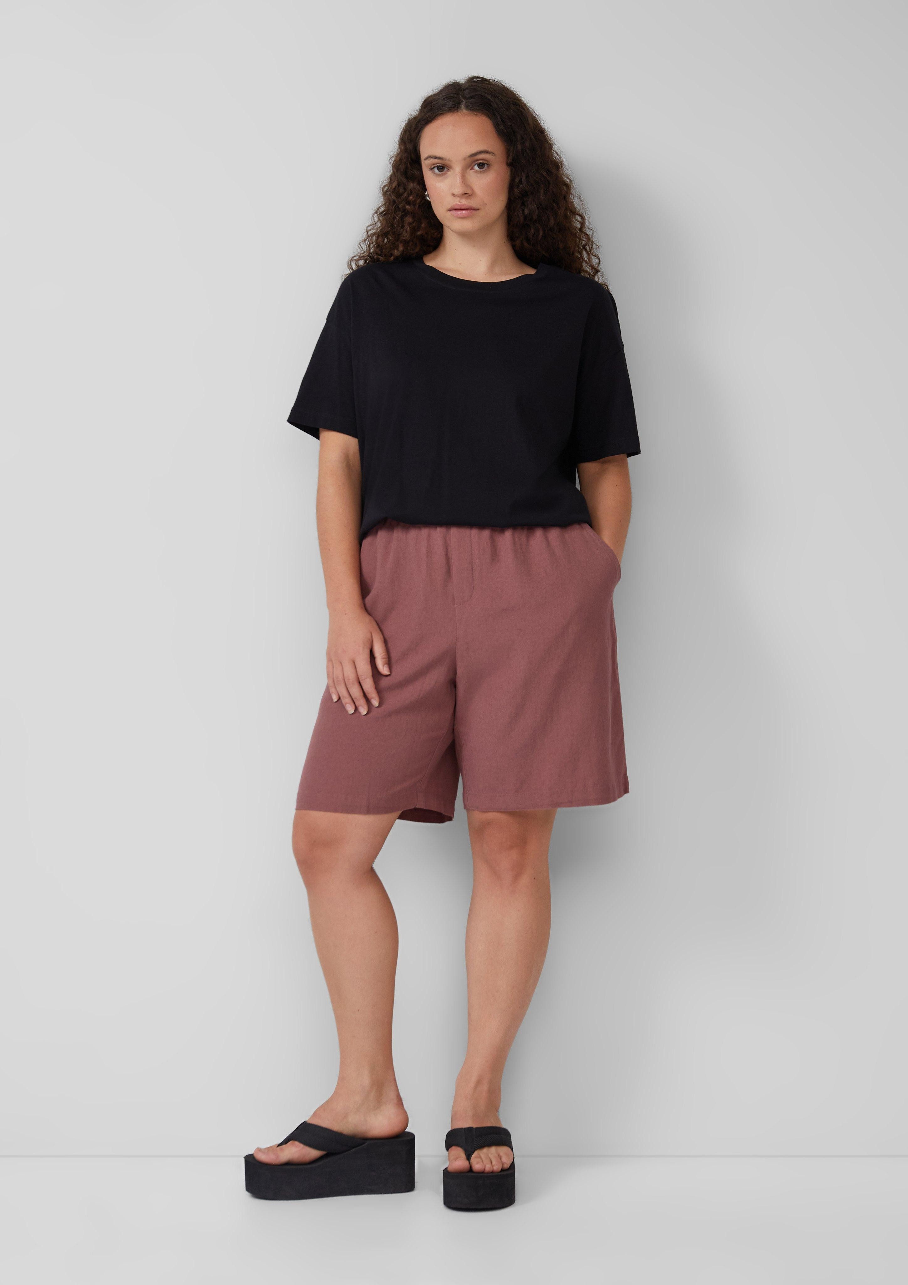 QS Stoffhose Shorts aus Leinen-Viskose-Mix günstig online kaufen