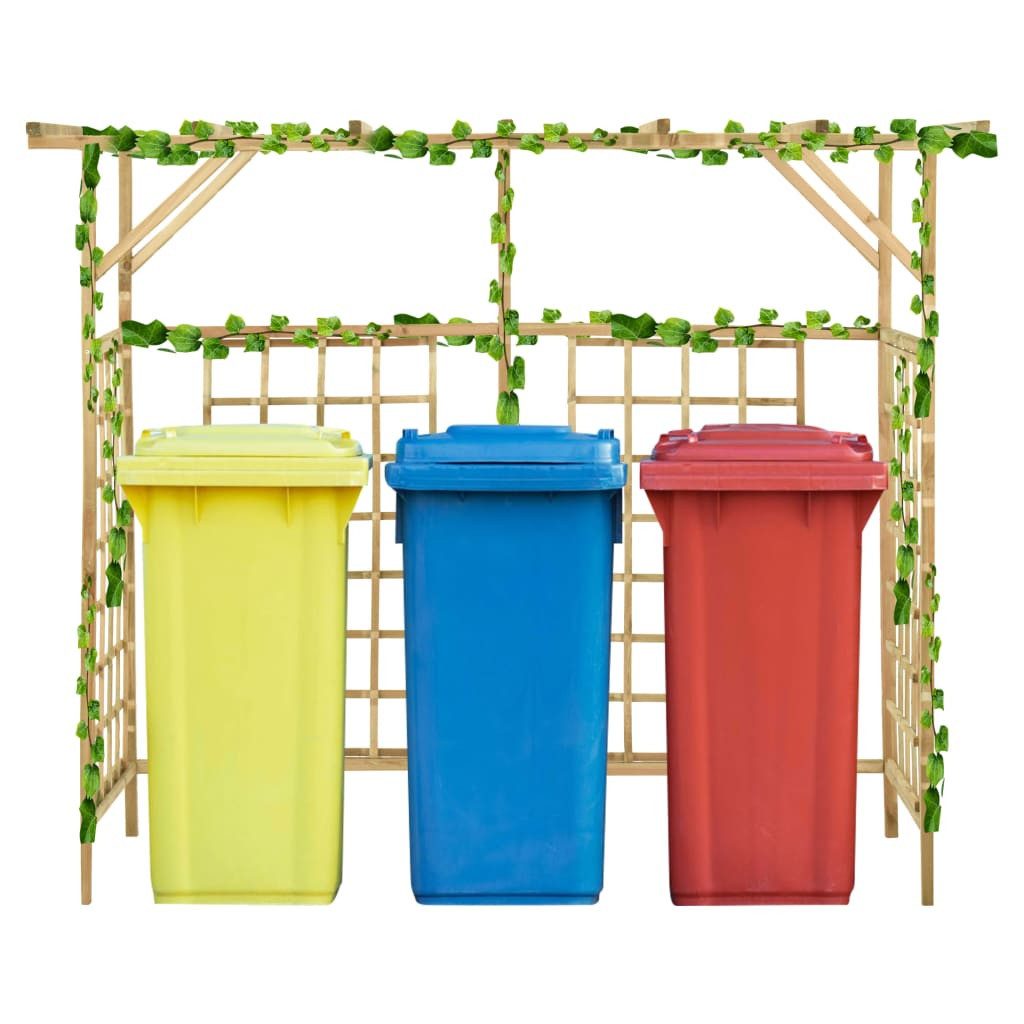 vidaXL Mülltonnenbox 200 x 80 x 168 cm Pergola für 3 Mülltonnen Kiefernholz Imprägniert