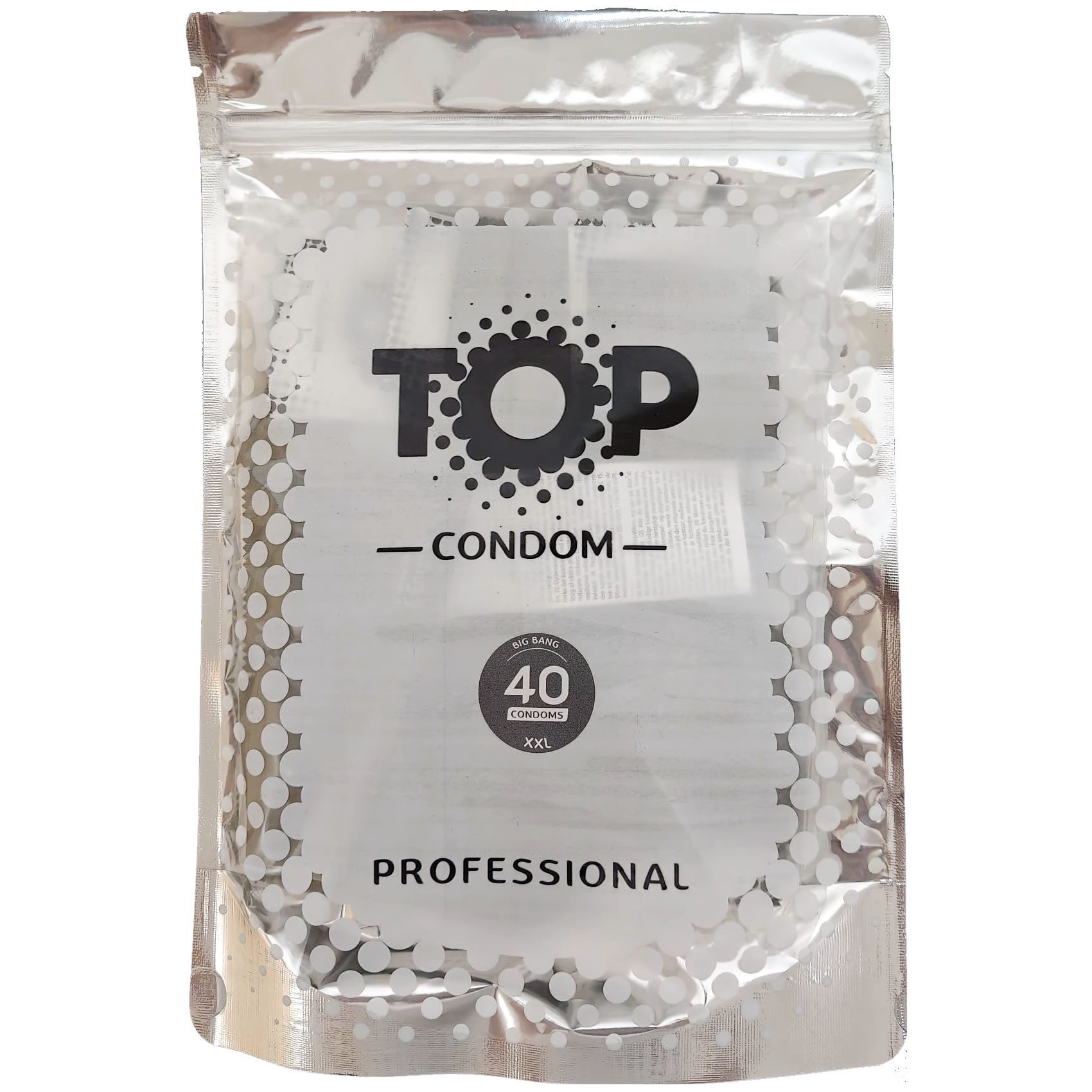 TOP Condoms XXL-Kondome Big Bang (XXL) Beutel mit, 40 St., extra große Kondome, Kondome mit mehr Komfort für große Größen