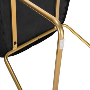 Woltu Esszimmerstuhl (1 St), Sessel Sitzfläche aus Samt Gold Beine aus Metall