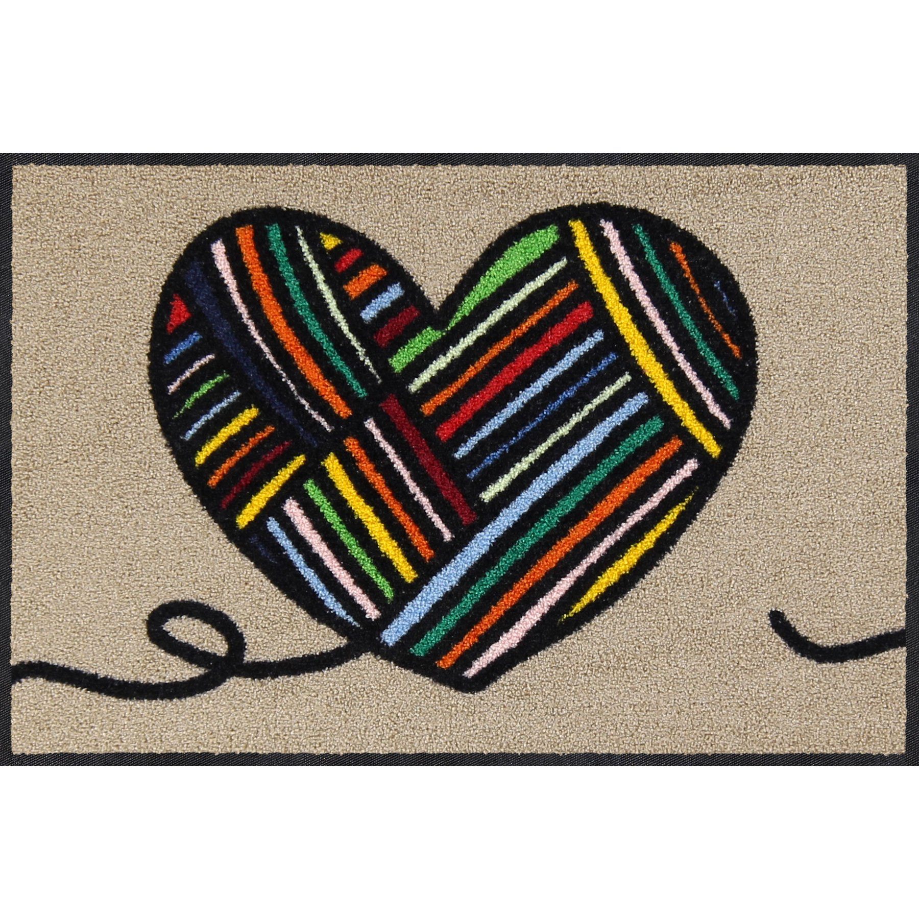 Fußmatte Salonloewe Fußmatte Wool Heart colourful 50x75 cm, Salonloewe, Rechteckig, Höhe: 7 mm