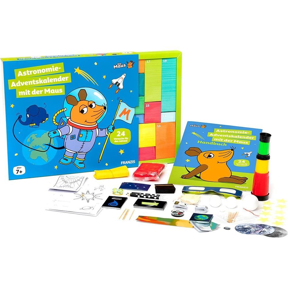 Franzis Adventskalender Astronomie mit der Maus, mit Experimente und Handbuch, für Kinder ab 7 Jahren