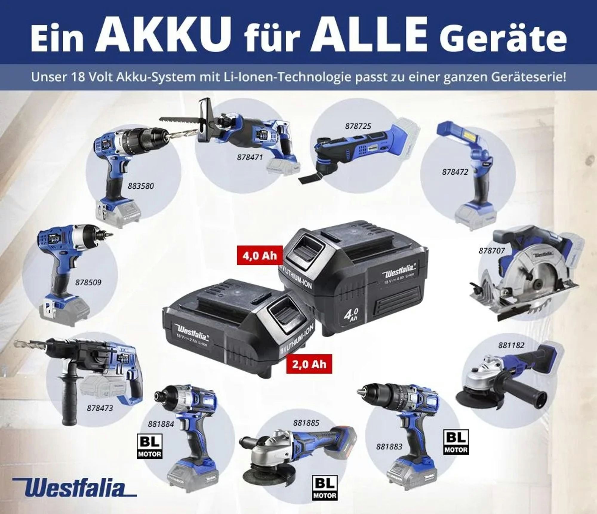 Westfalia Werkzeug Li-Ion-Akku-Schnellladegerät 4 A, 18 Volt Werkzeug-Akku-Ladetechnik