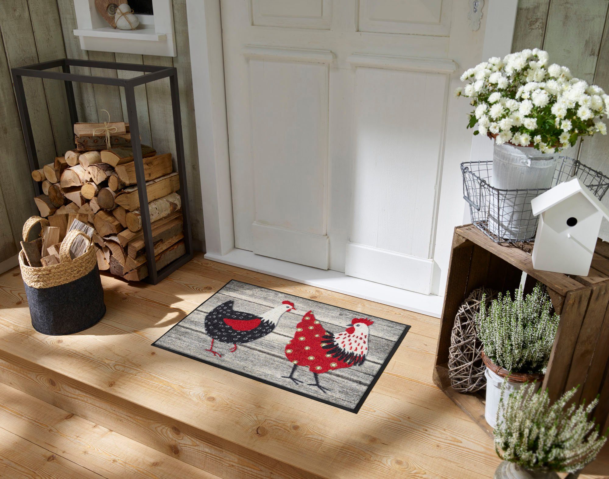 wash+dry by Kleen-Tex Fußmatte Chicken Farm, rechteckig, Höhe: 7 mm günstig online kaufen