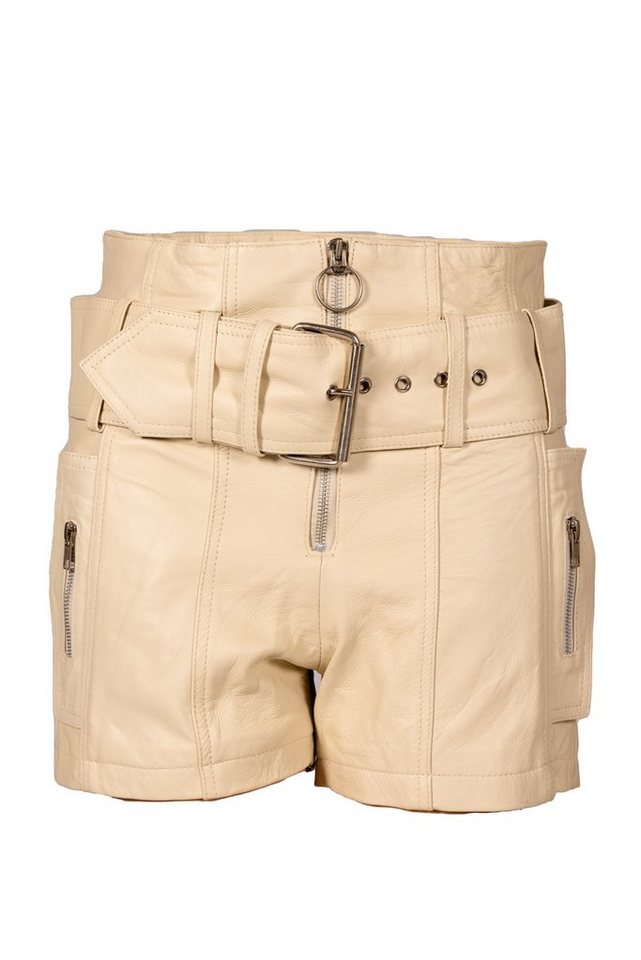 Be Noble Lederhose Havanna beige Ledershorts mit legeren Vordertaschen im  schönem beige