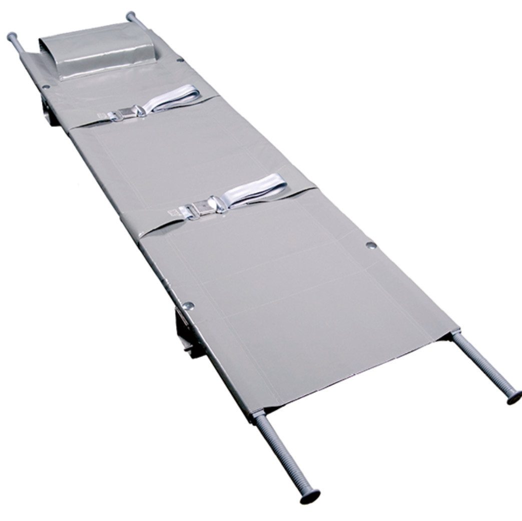 DocMed Erste-Hilfe-Set Aluminium-Krankentrage nach DIN 13024 K, (Rettungstrage, 1 St), Zweifach klappbares Design, Leicht, aber hoch belastbar