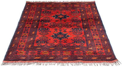 Orientteppich Afghan - Kunduz - 143 x 101 cm - dunkelrot, morgenland, rechteckig, Höhe: 7 mm, Wohnzimmer, Handgeknüpft, Einzelstück mit Zertifikat