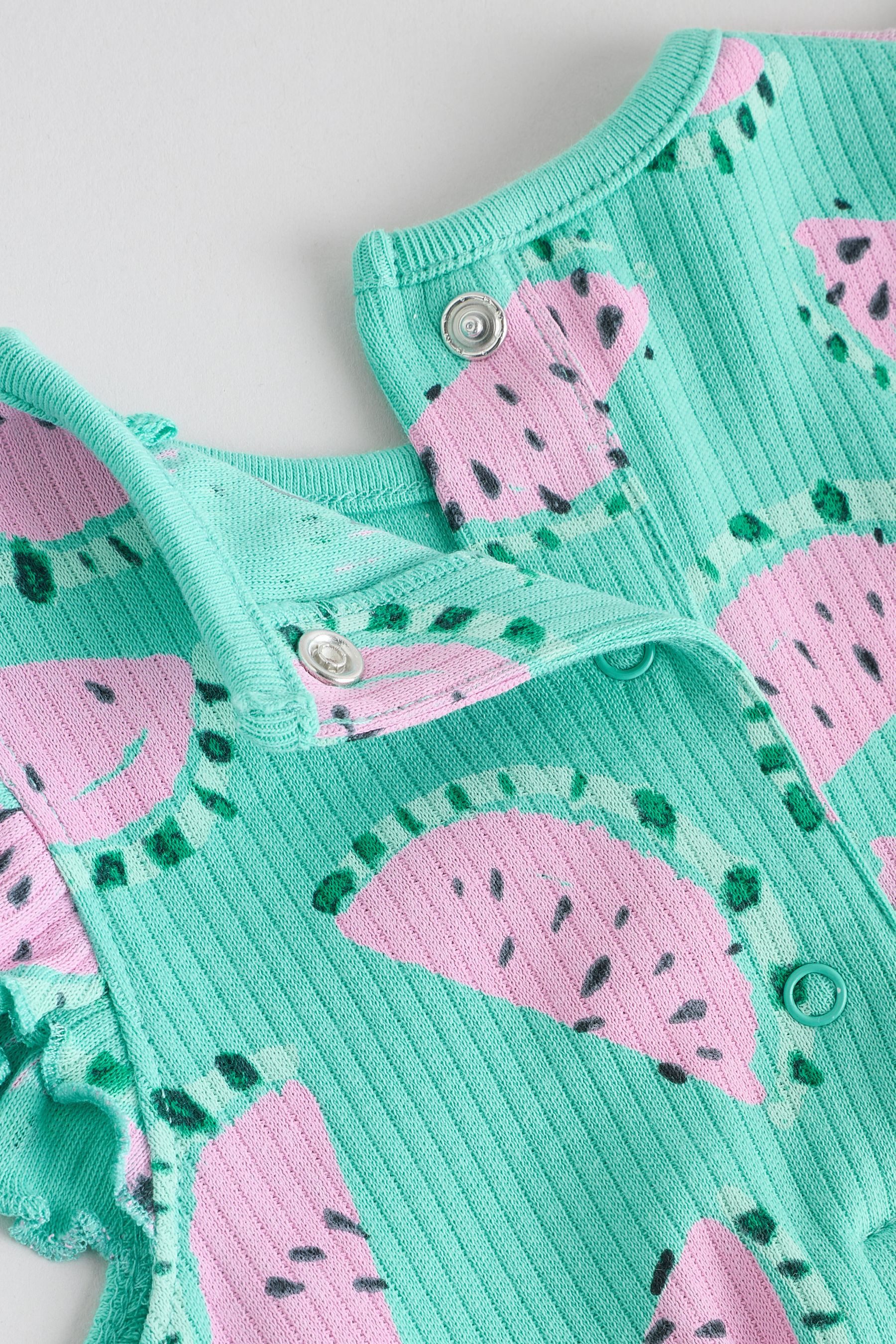 Next Strampler Strampler mit Rüschen und Obstmuster, 2er-Pack (3-tlg)