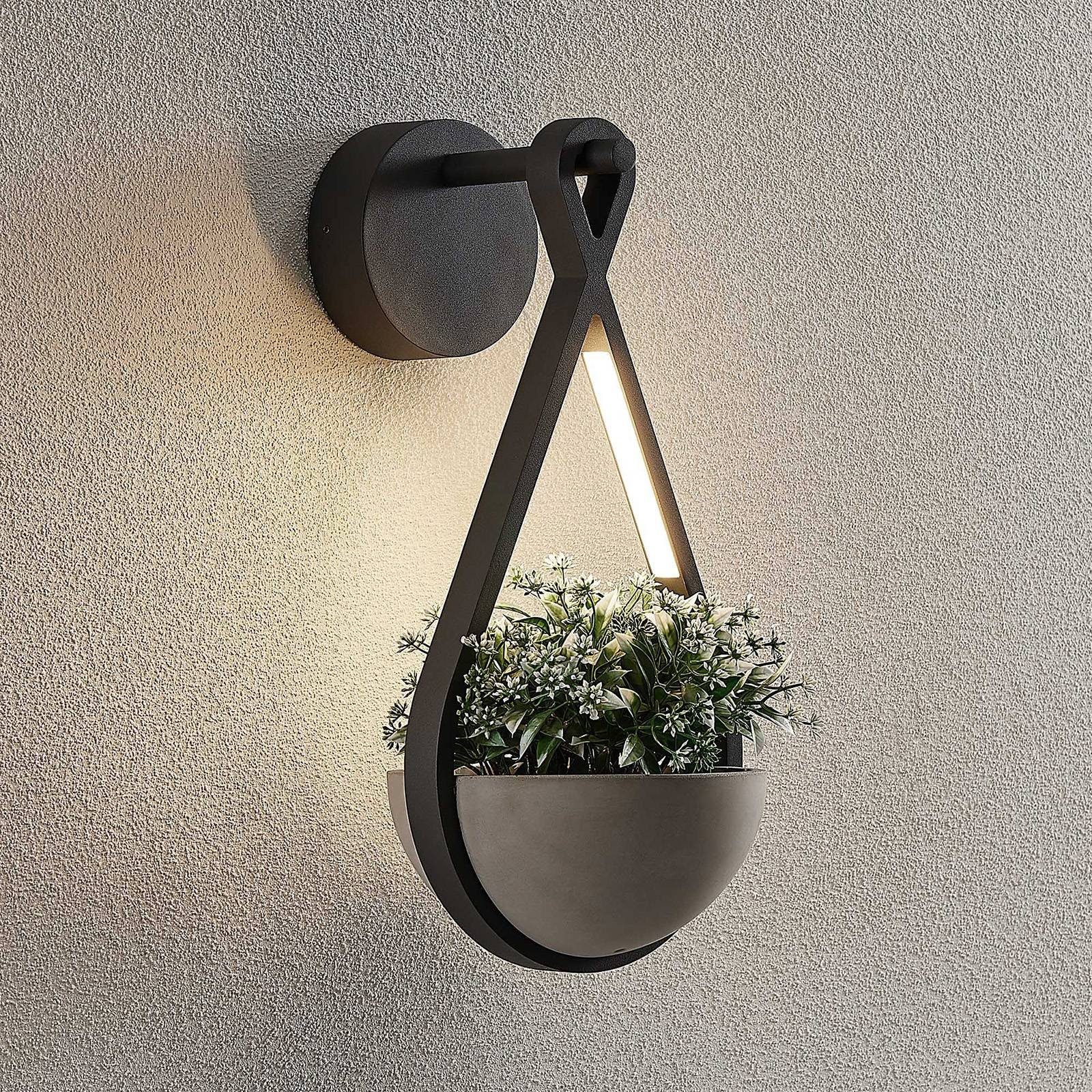 Lucande Außen-Wandleuchte Florka, 2 x 6 W LED, warmweiß