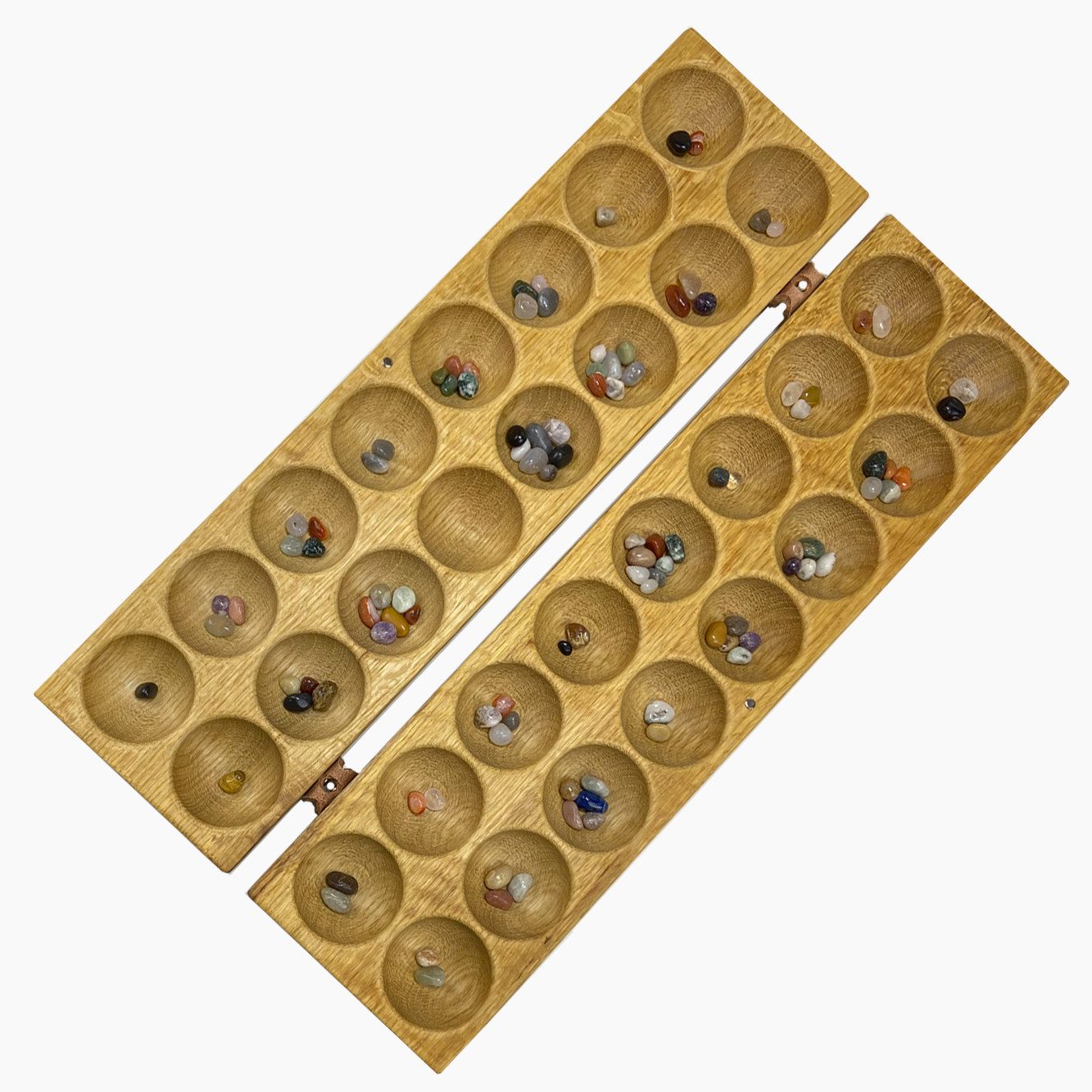 Madera Spielzeuge Spielesammlung Hus Eichenholz mit 75 Halbedelsteinen, strategiespiel, Einfache Regeln, tiefe Strategie