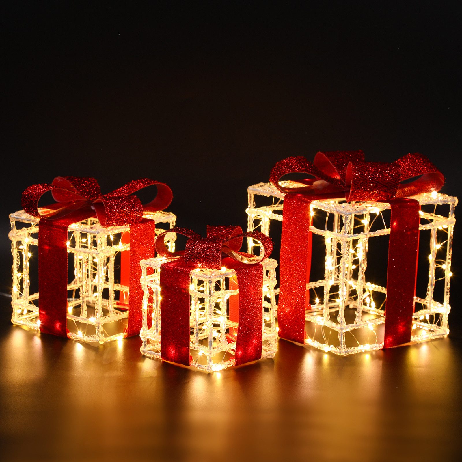 Elegear Weihnachtsfigur 3 Set LED Geschenkbox Weihnachten, Weihnachtsdeko m günstig online kaufen